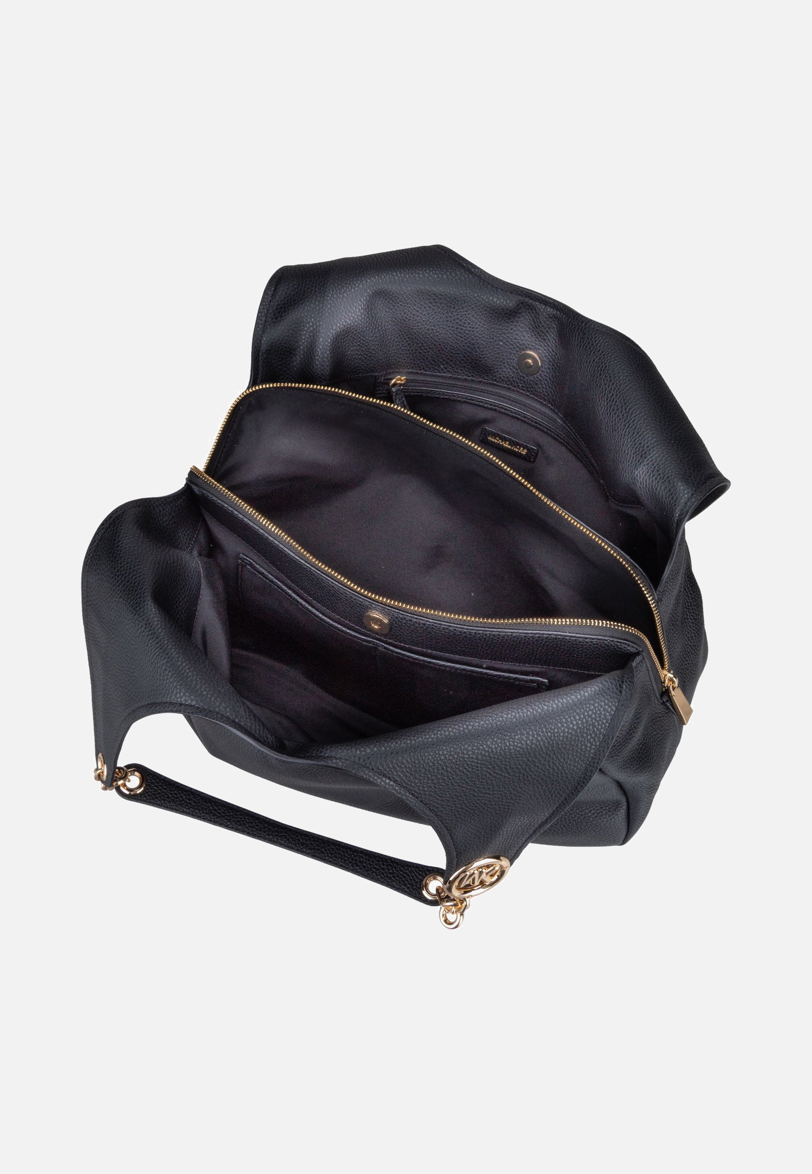 Michael Kors Ellie LG Trpl Compt Shldr Tote Black Hobo Bag