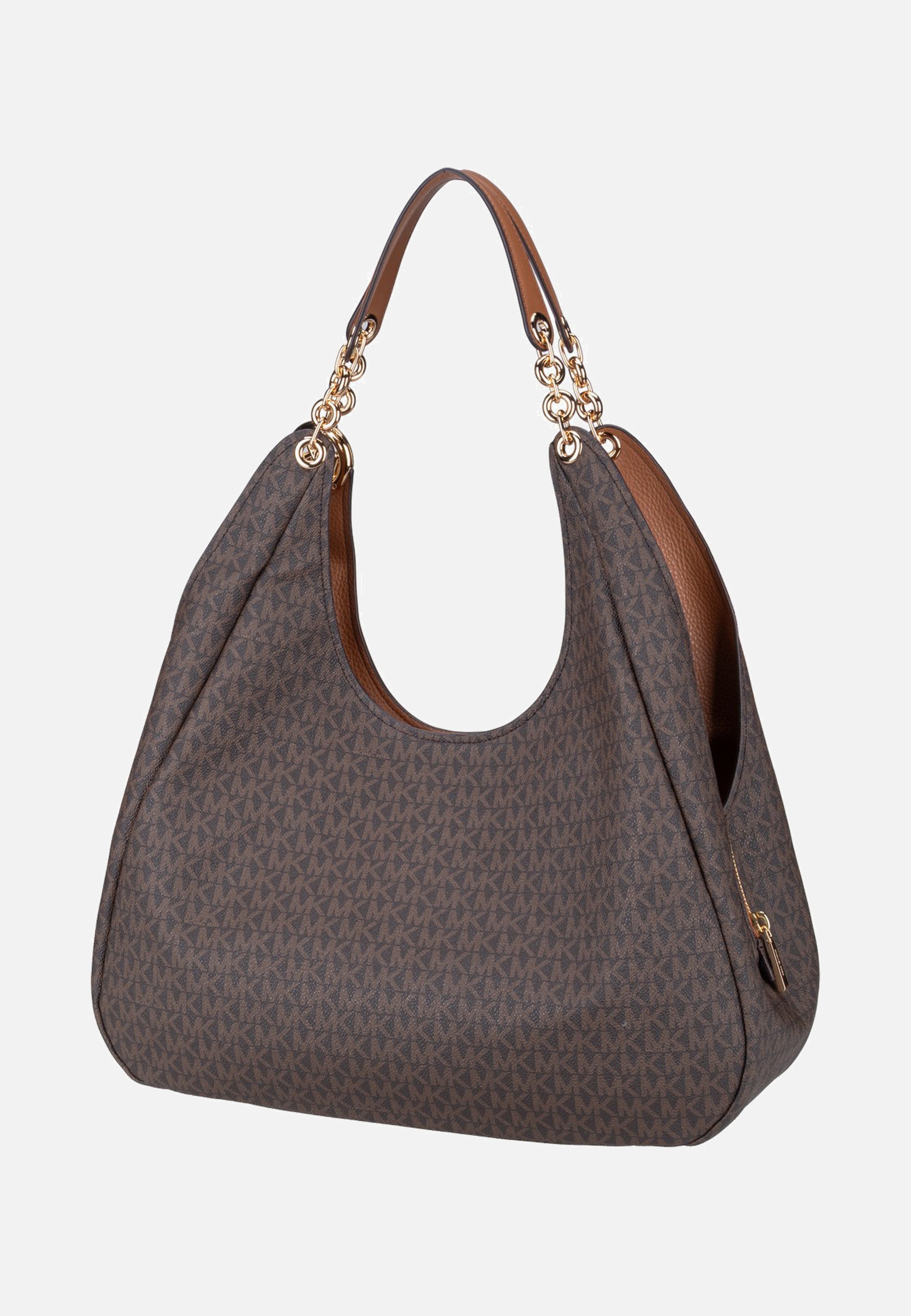 Michael Kors Ellie LG Trpl Compt Shldr Tote Brown/Acorn Hobo Bag