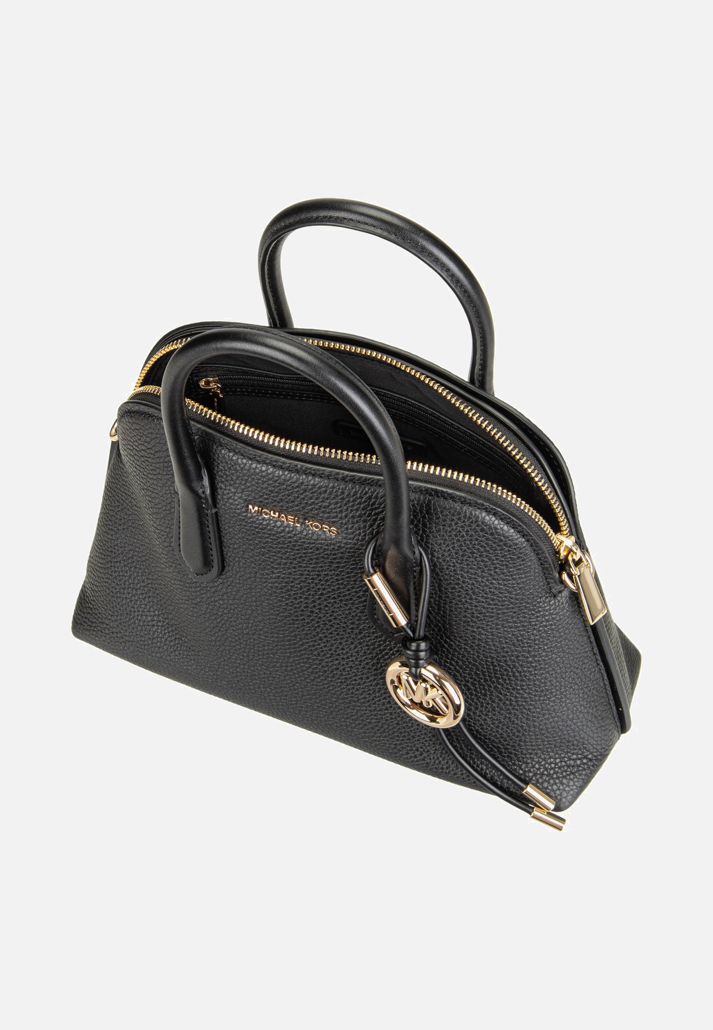 Michael Kors Freddie Medium Dome Chn Stchl Black Satchel