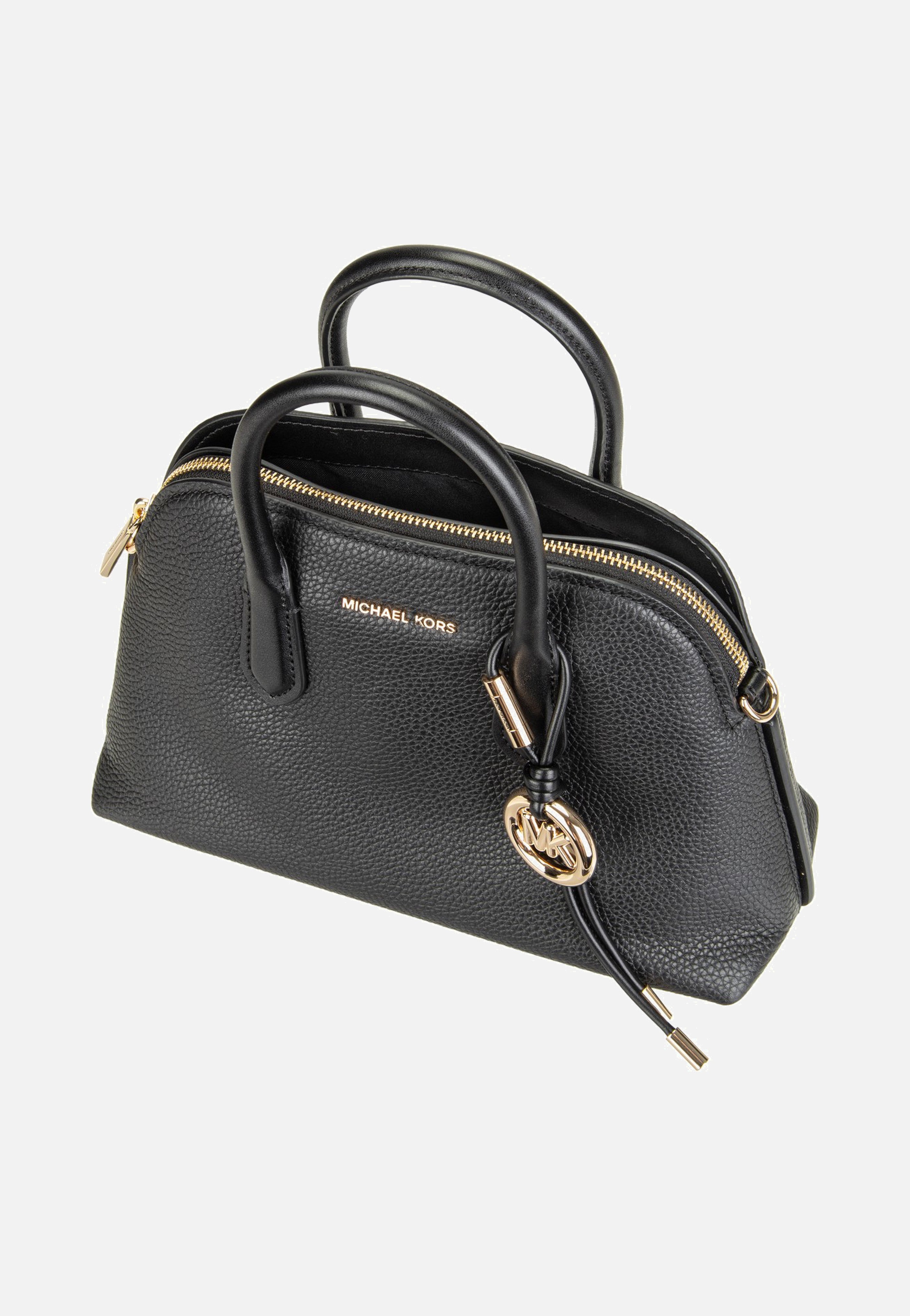 Michael Kors Freddie Medium Dome Chn Stchl Black Satchel