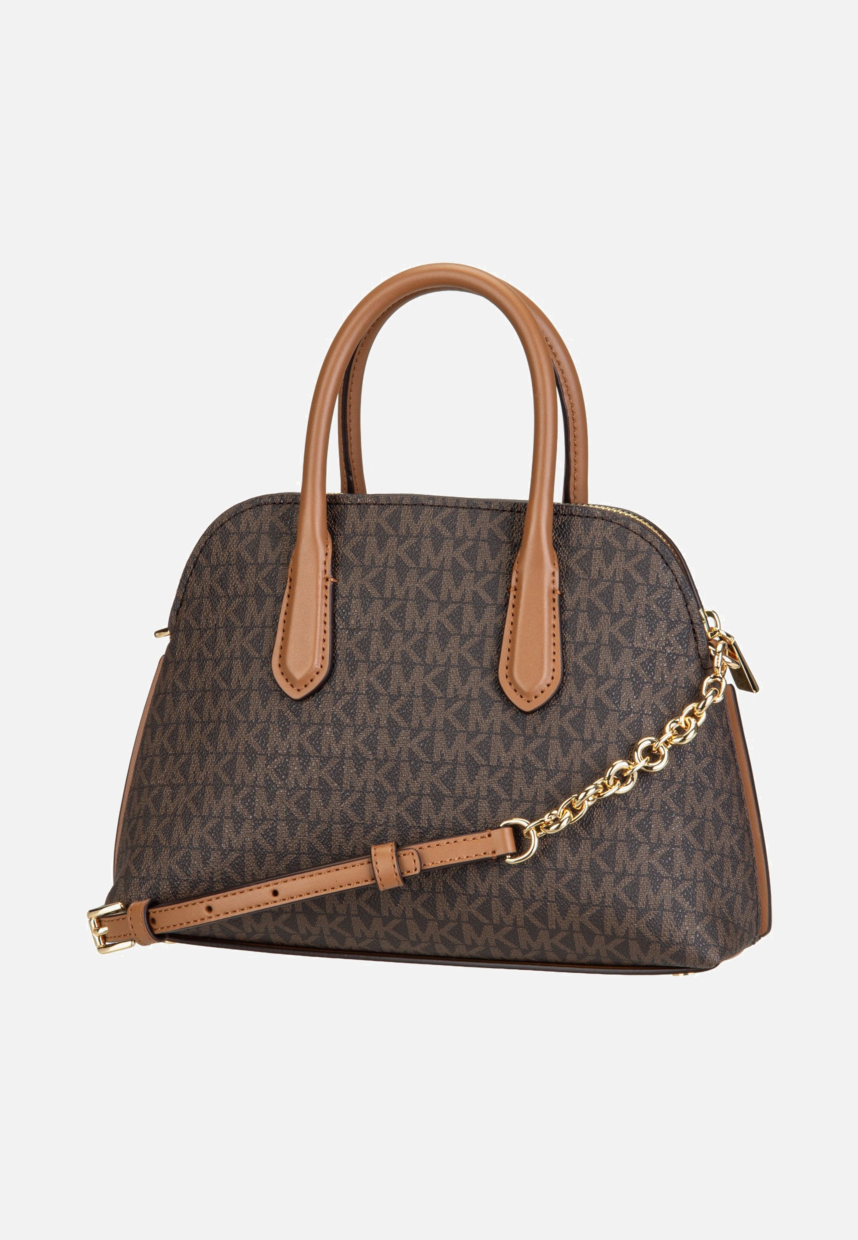 Michael Kors Freddie Medium Dome Chn Stchl Brown/Acorn Satchel
