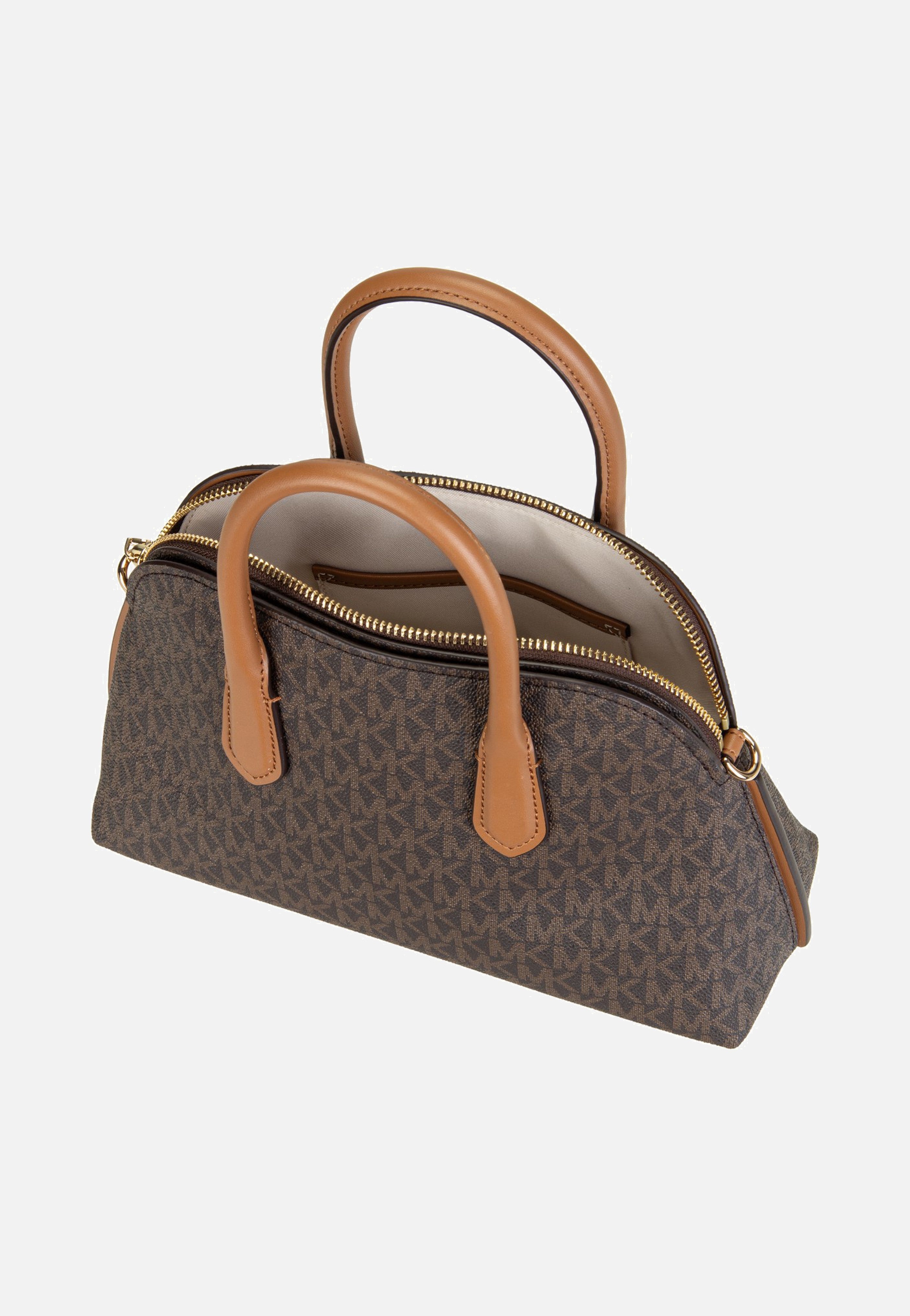 Michael Kors Freddie Medium Dome Chn Stchl Brown/Acorn Satchel
