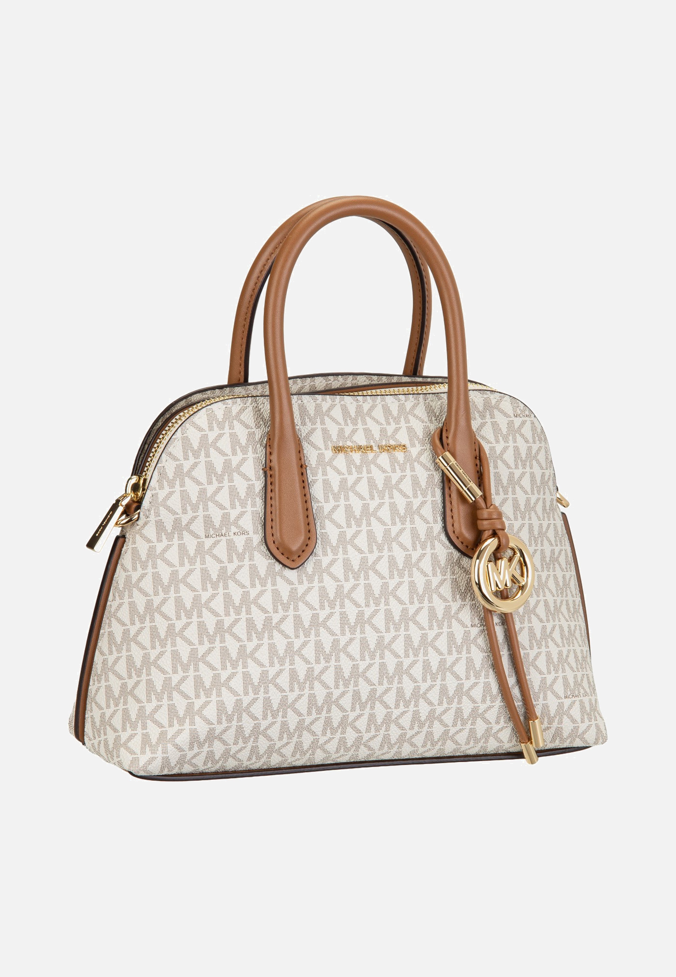 Michael Kors Freddie Medium Dome Chn Stchl Vanilla/Acorn Satchel