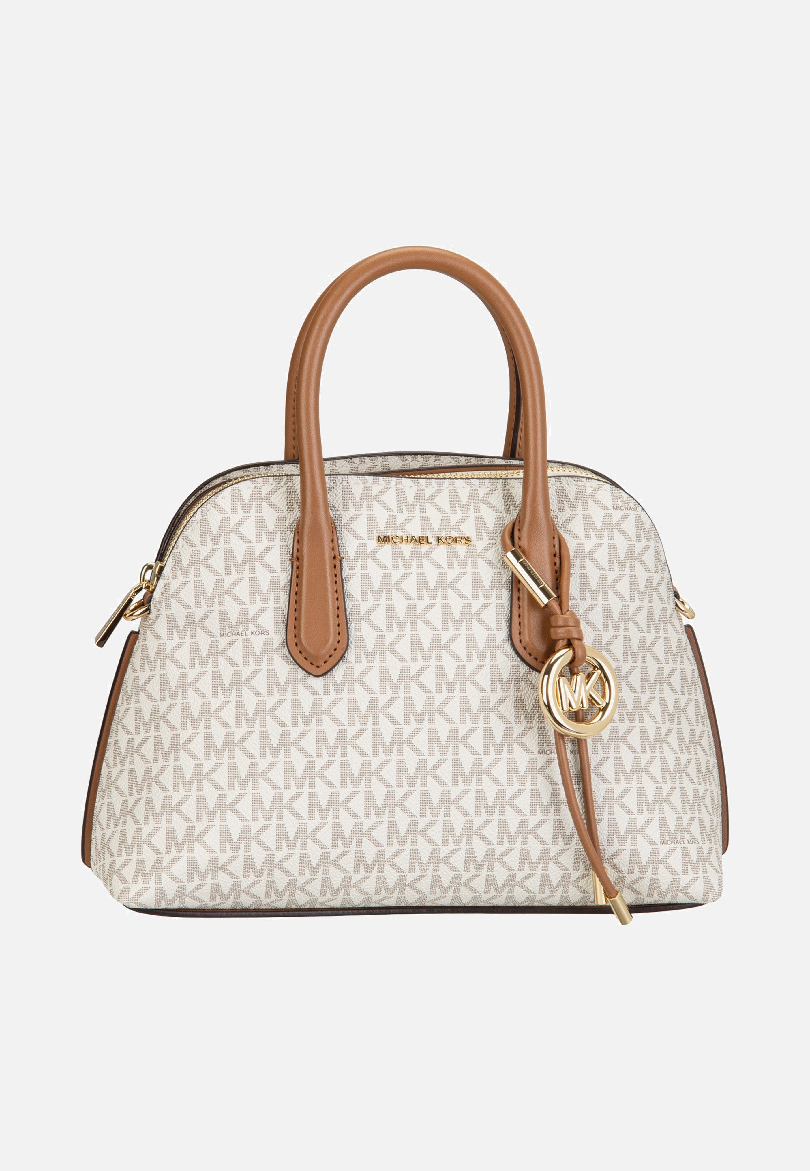 Michael Kors Freddie Medium Dome Chn Stchl Vanilla/Acorn Satchel
