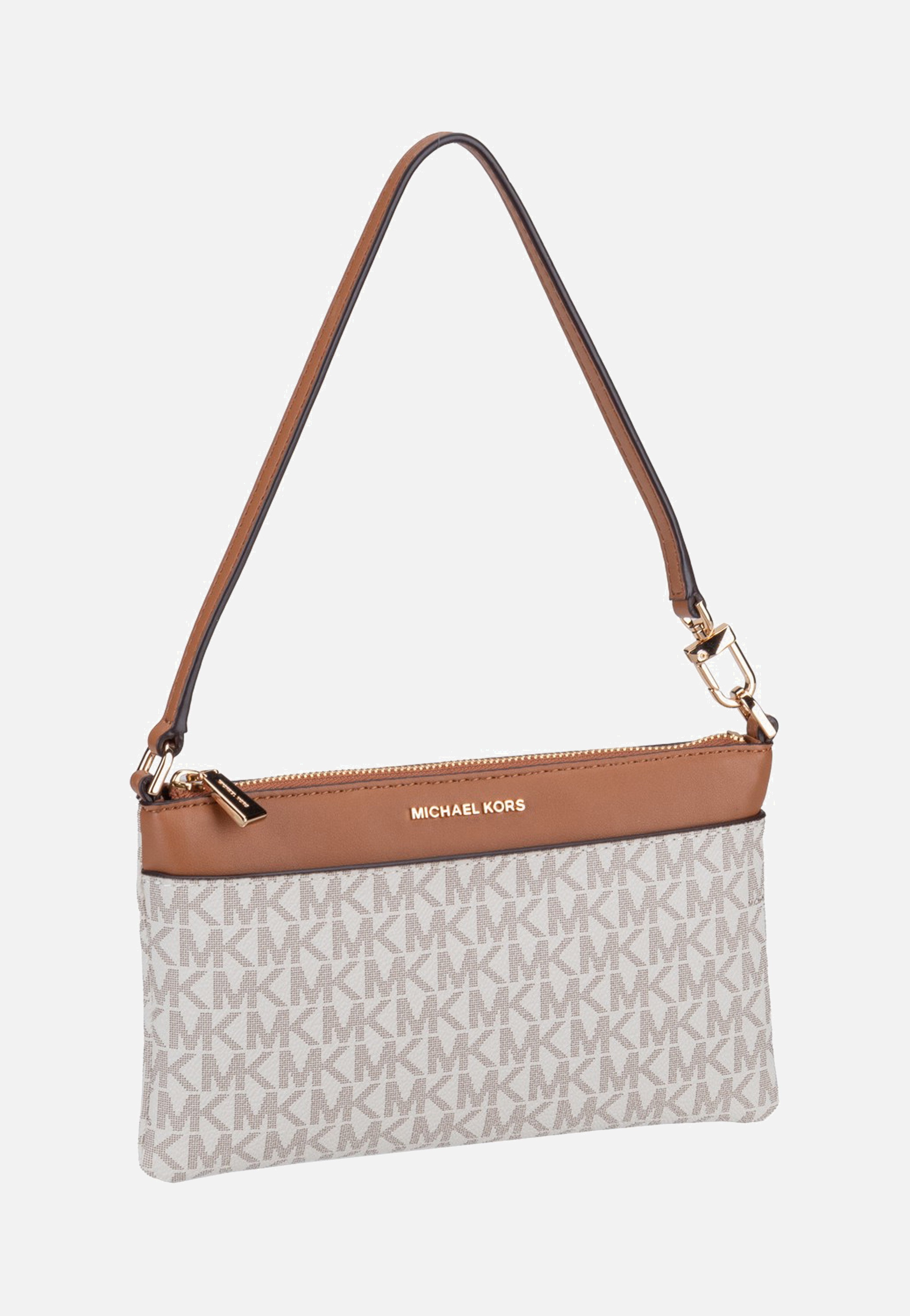 Michael Kors Jet Set MD Tz Conv Wristlet Vanilla/Acorn Clutch
