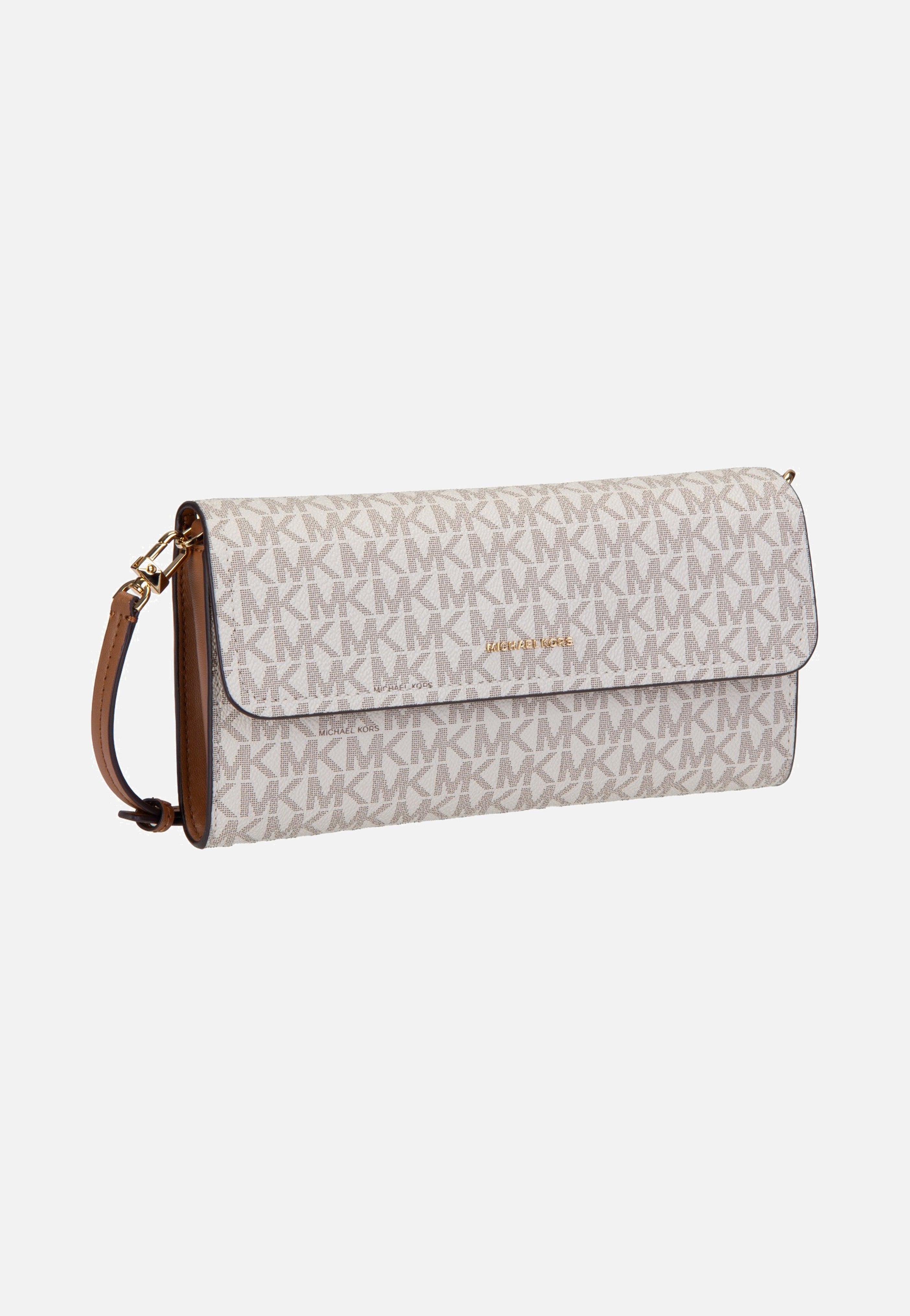 Michael Kors Jet Set SM Ew Flap Crossbody Vanilla/Acorn Evening Bag