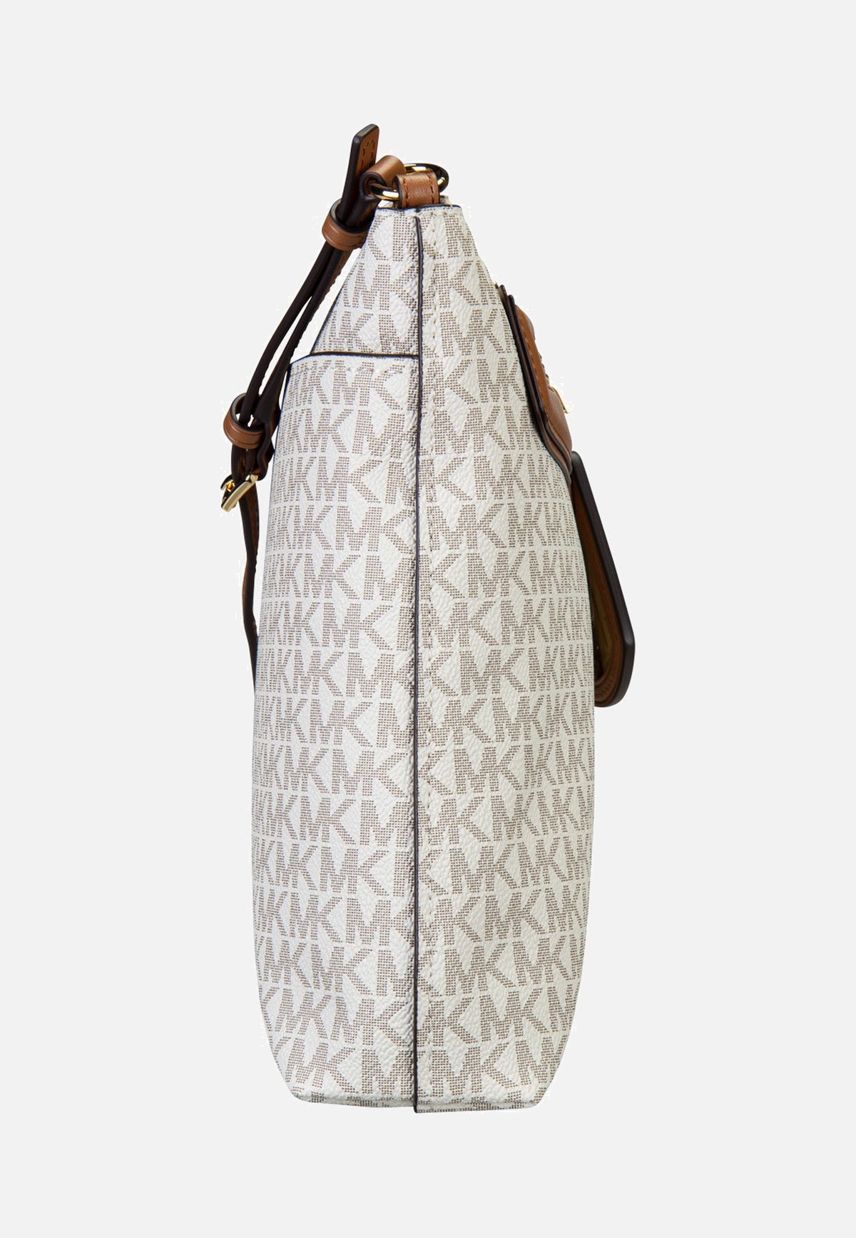 Michael Kors Jet Set Travel LG Ns Tz Xbody Vanilla/Acorn Crossbody Bag
