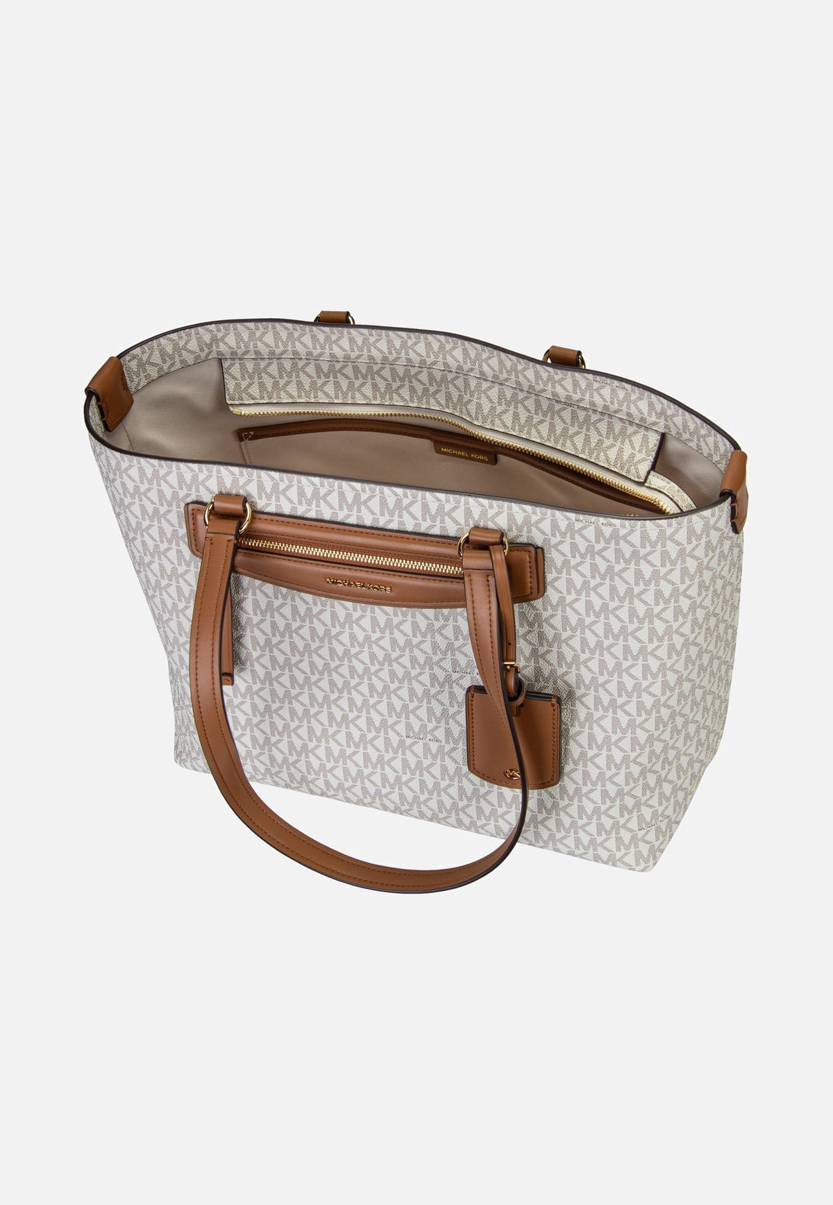 Michael Kors Jet Set Travel MD Ew Tz Tote Vanilla/Acorn Shopper