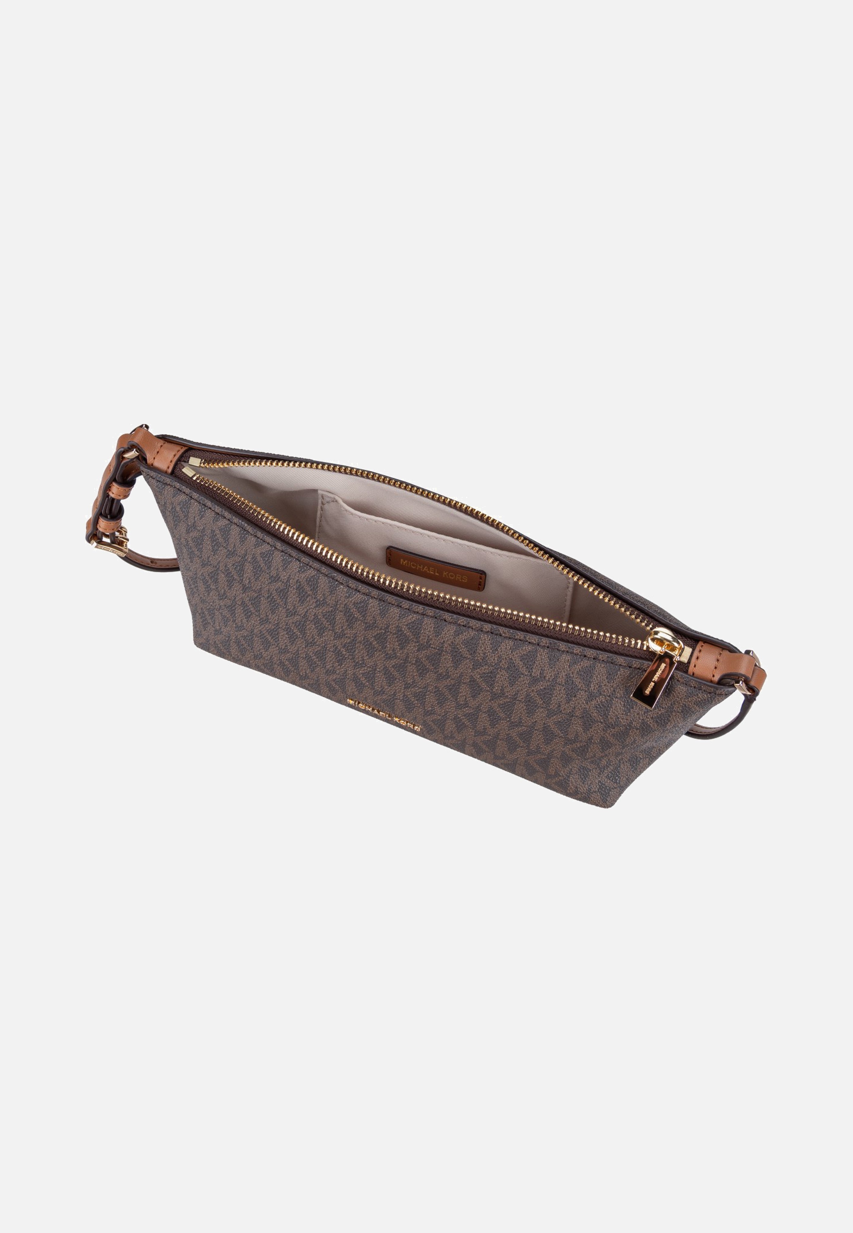 Michael Kors Laila SM Ew Pouchette Brown/Acorn Clutch