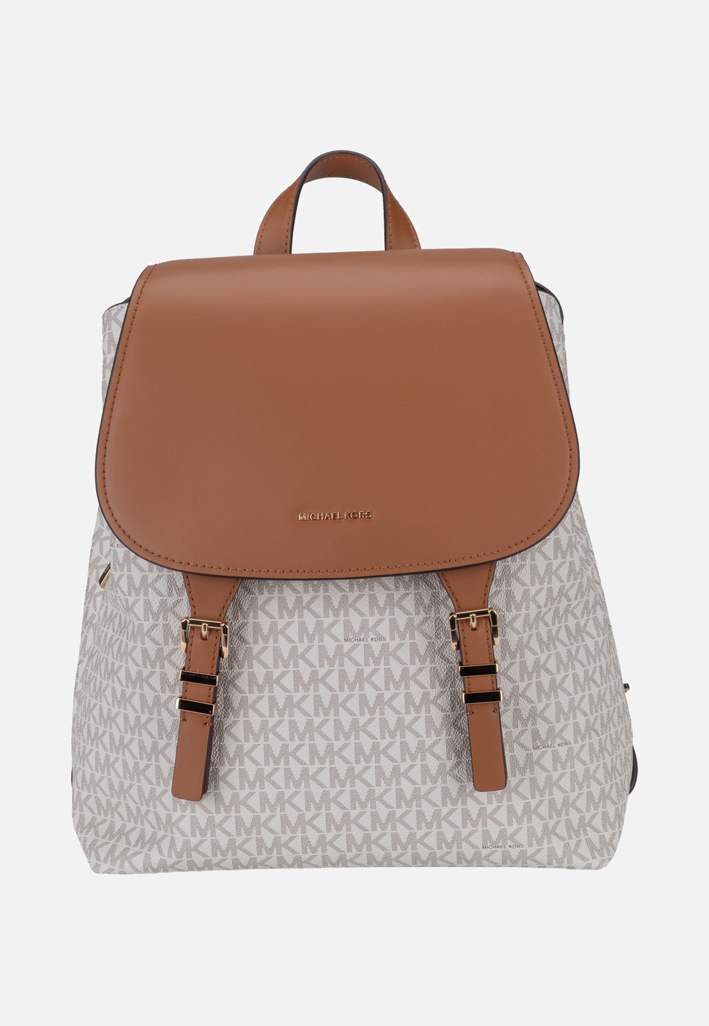 Michael Kors Quinn MD Flap Vanilla/Acorn Rucksack