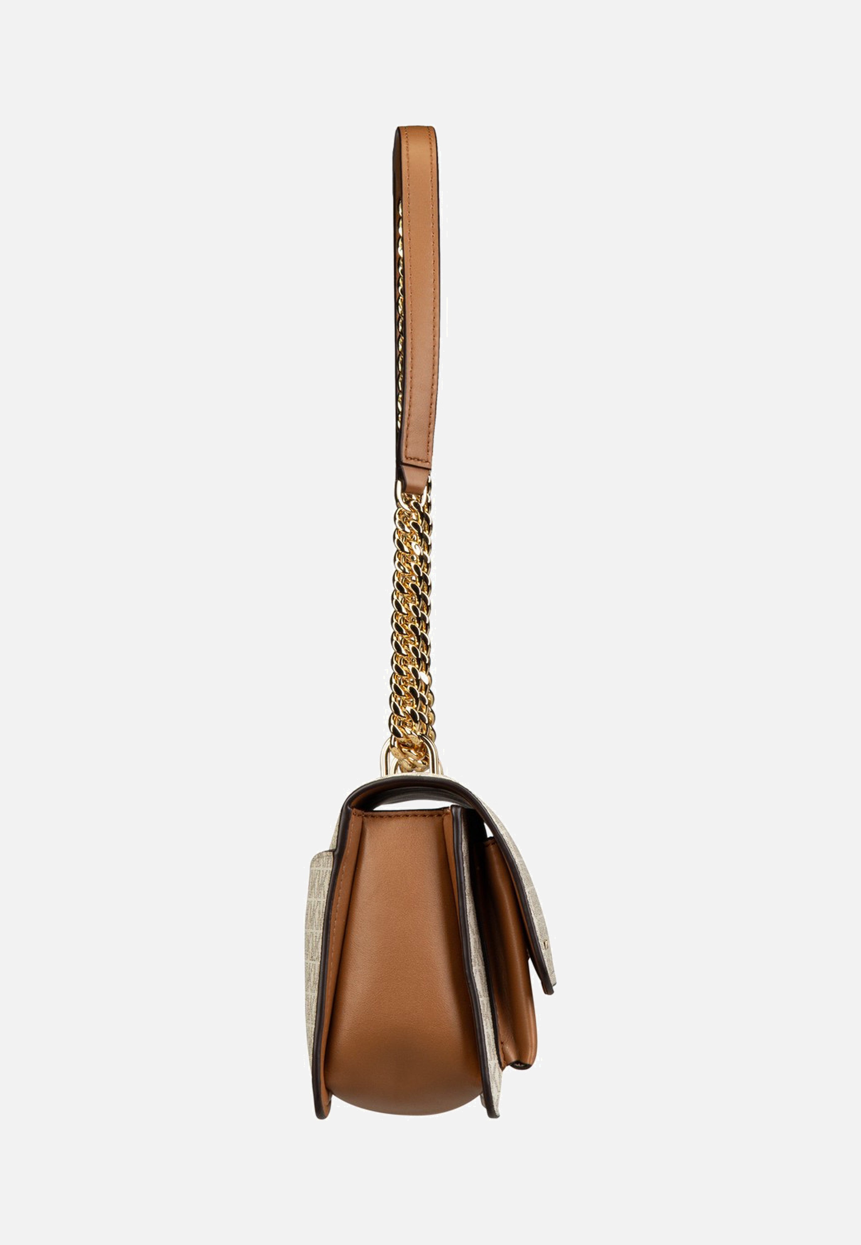 Michael Kors Claire LG Shoulder MK Sig Vanilla/Acorn Schultertasche