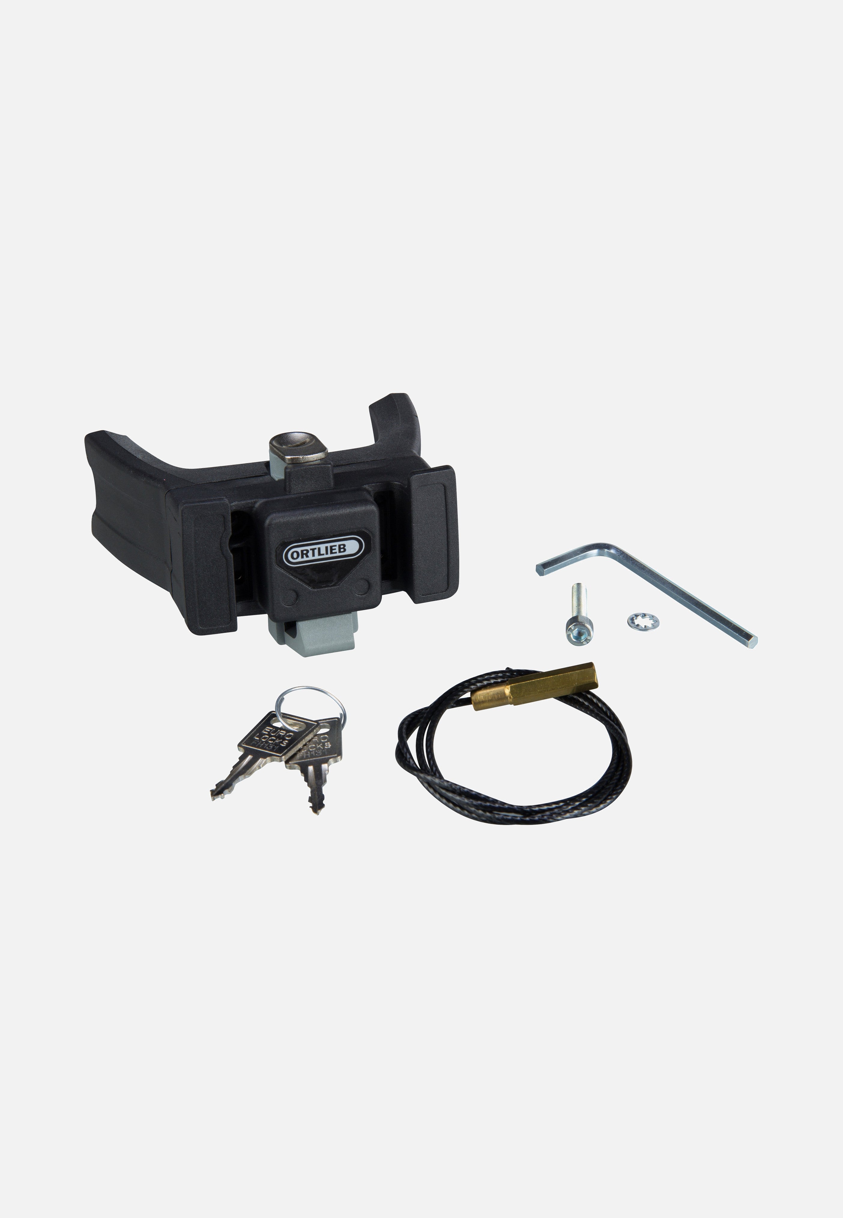 ORTLIEB Lenker Montageset E-Bike mit Schloss Schwarz
