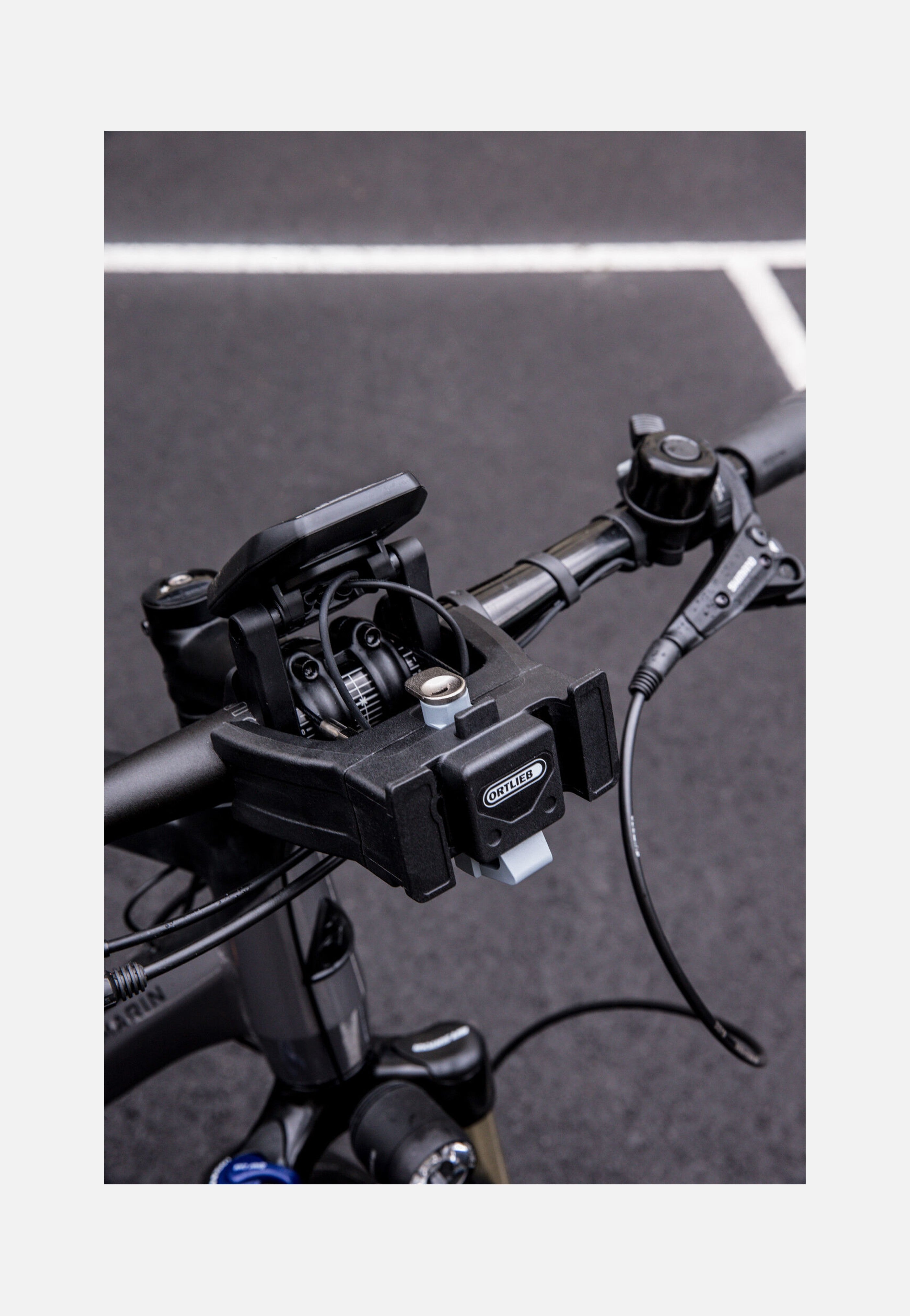 ORTLIEB Lenker Montageset E-Bike mit Schloss Schwarz