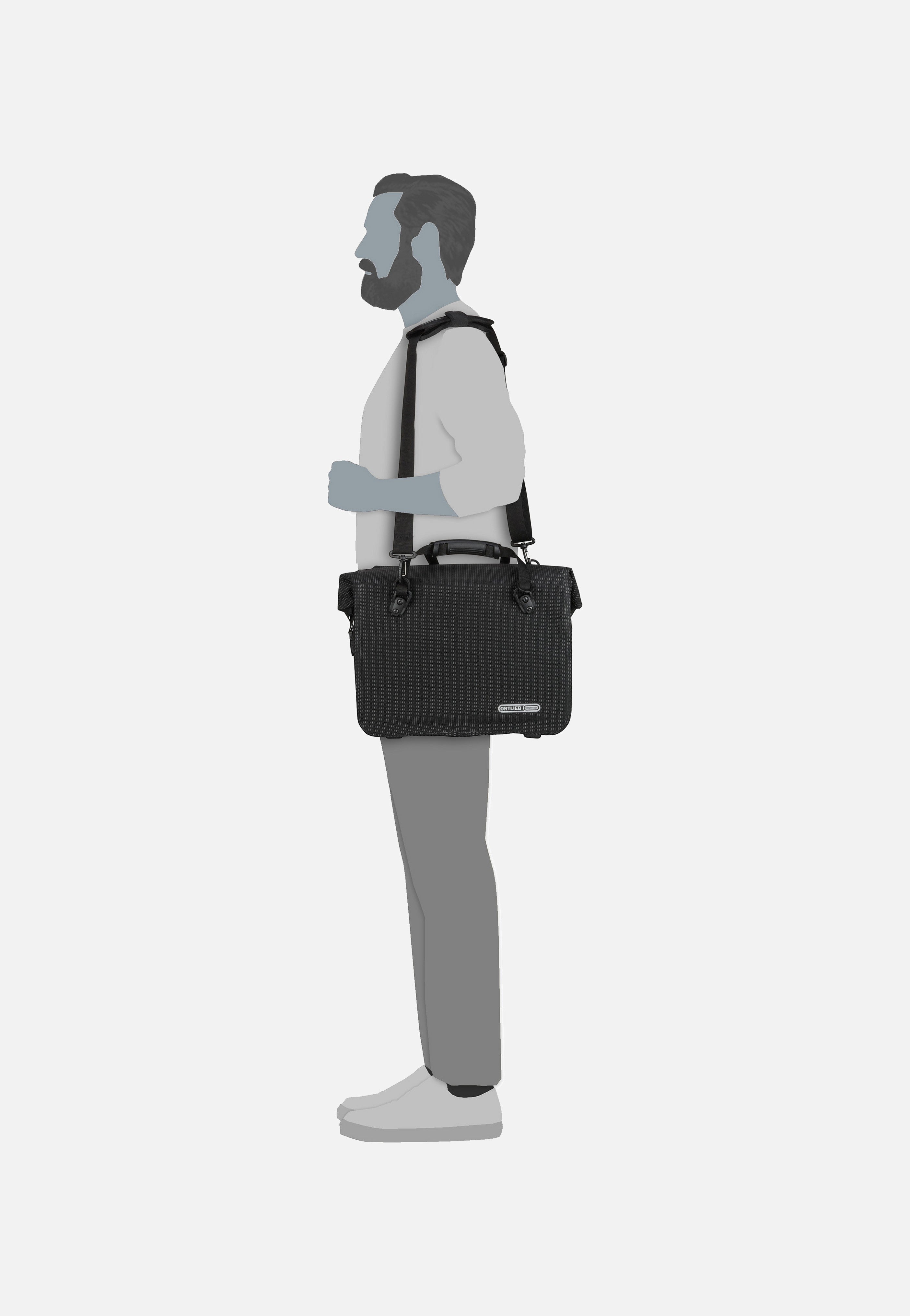 fahrradtaschen business ORTLIEB Office-Bag High Visibility QL2.1 Schwarz Reflex - Fahrradtasche
