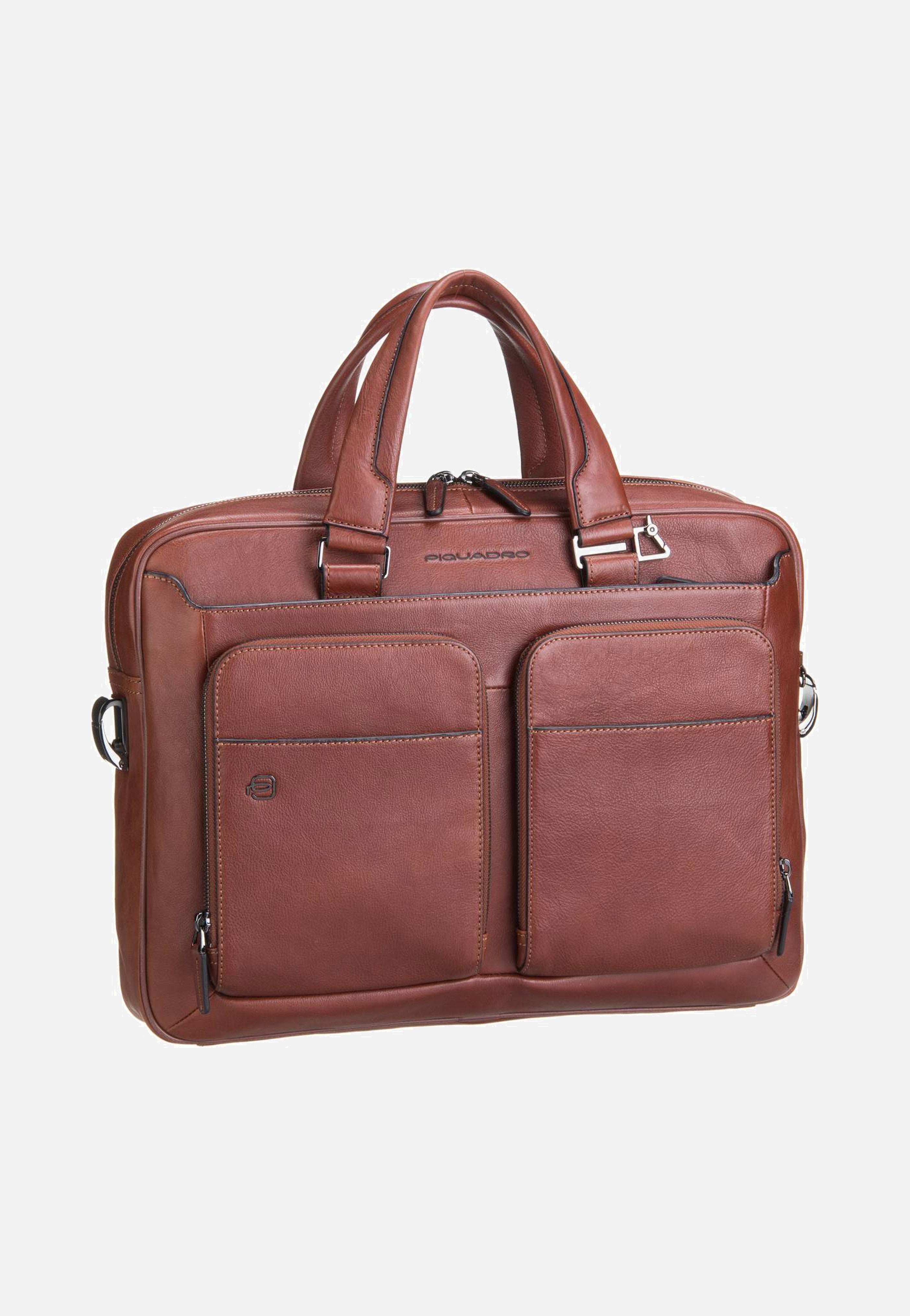 Piquadro - Black Square 2849 Connequ Cuoio Tobacco - Briefcase | Men-Image