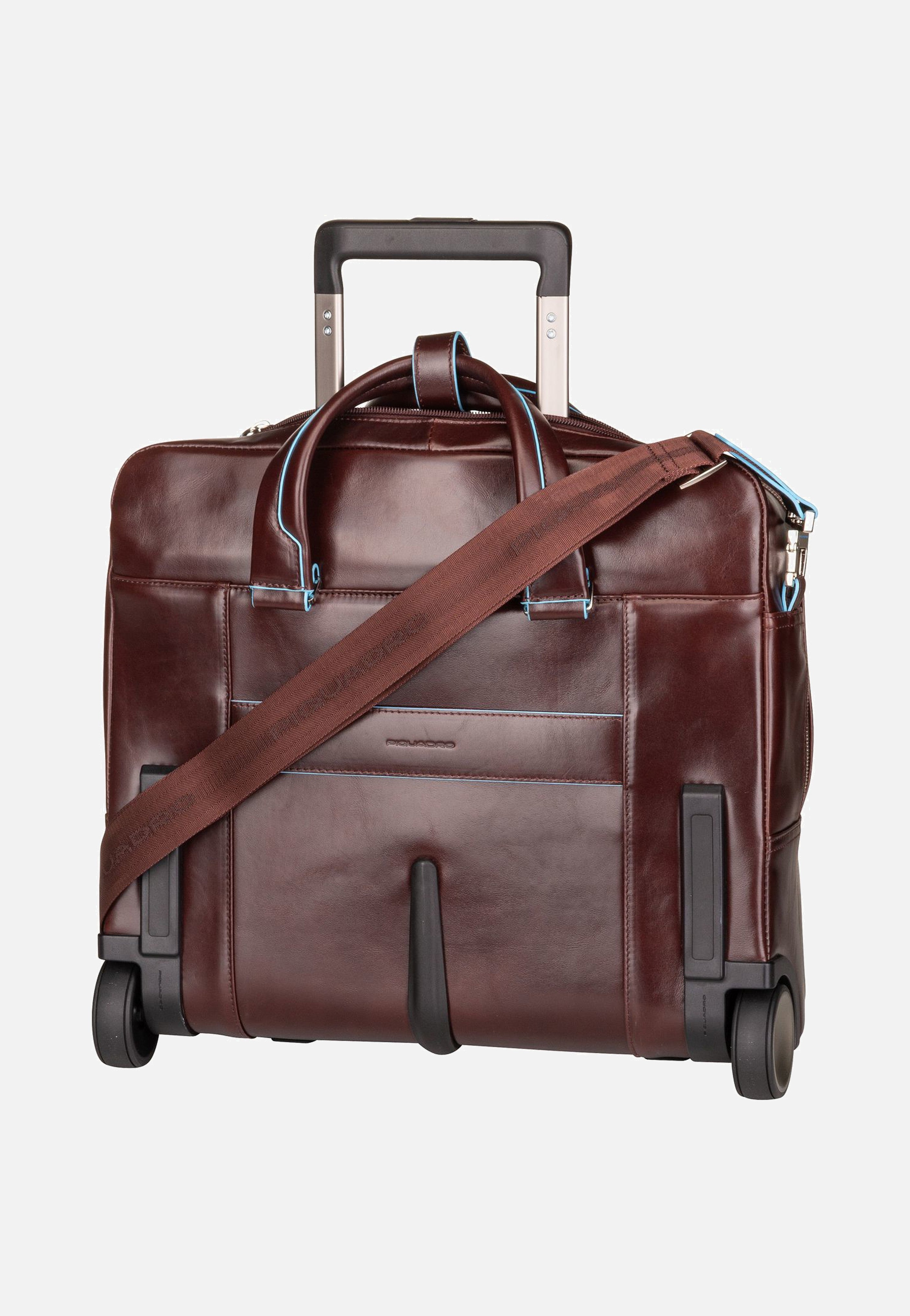 Piquadro - Blue Square Wheeled 4729 Mogano - Pilot Case | Men-Image