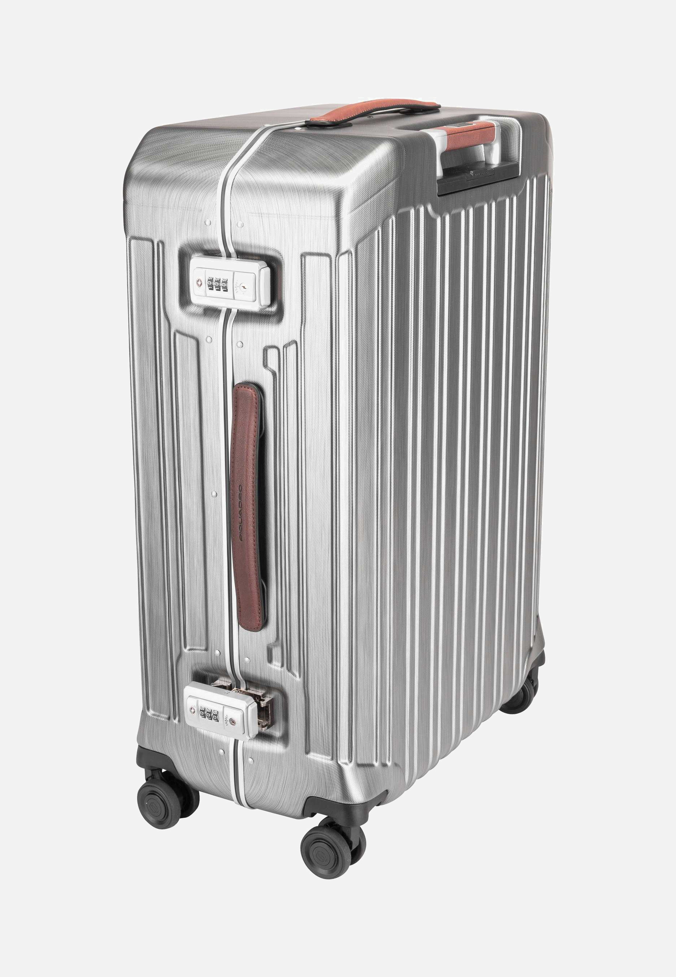 Piquadro - PQ-LM Medium Spinner 4427 Nero-Cuoio - Suitcase | Neutral-Image