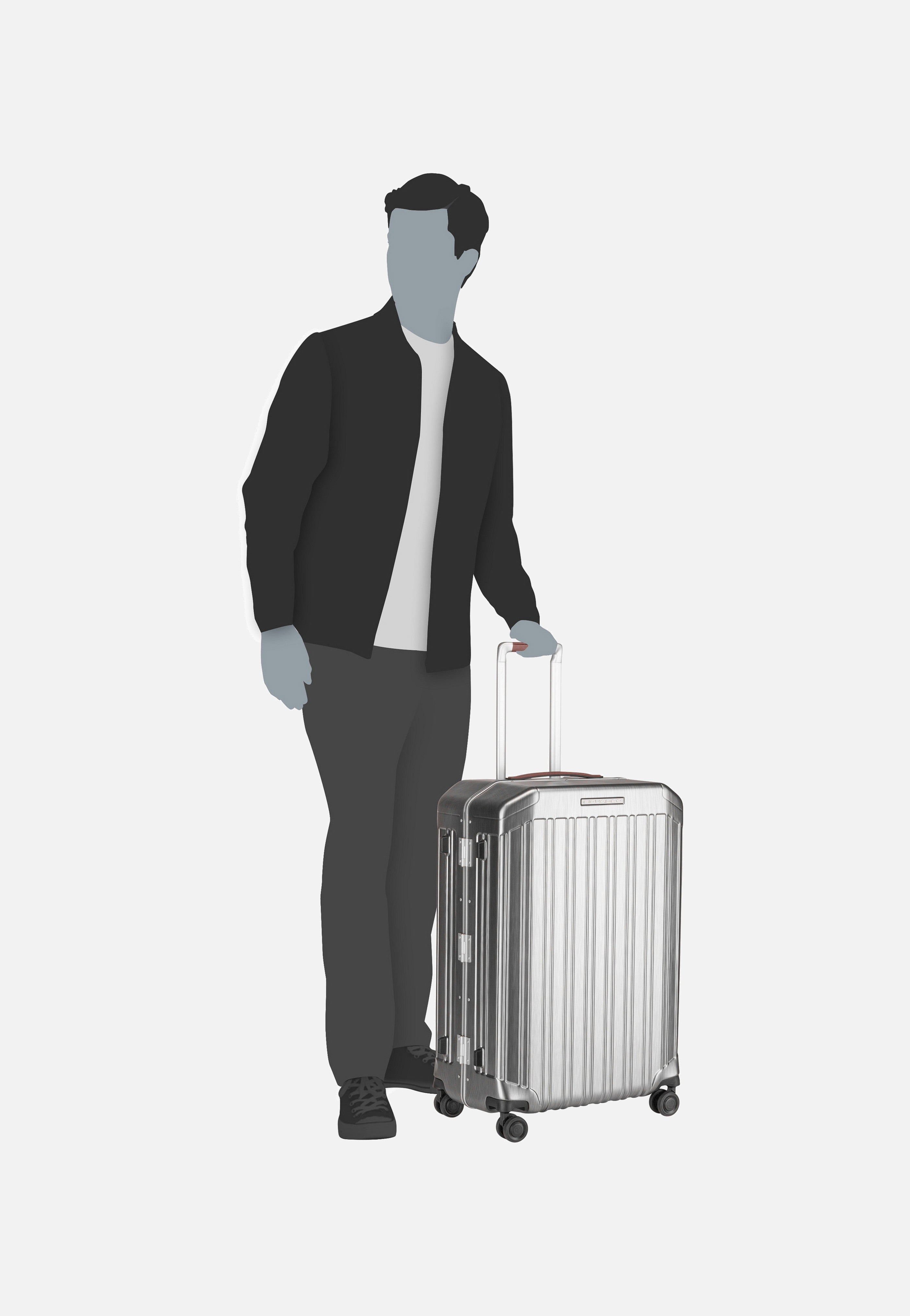 Piquadro - PQ-LM Medium Spinner 4427 Nero-Cuoio - Suitcase | Neutral-Image