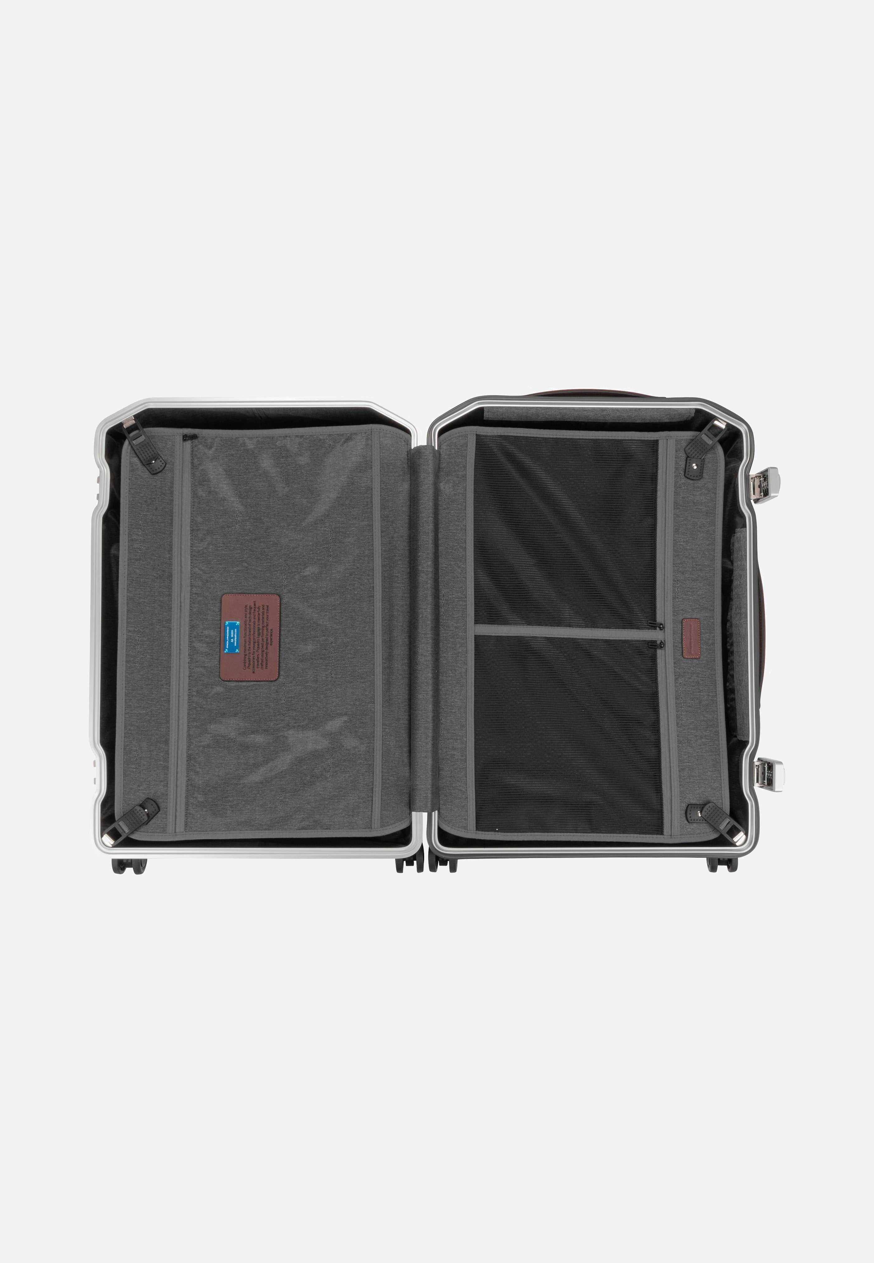 Piquadro - PQ-LM Medium Spinner 4427 Nero-Cuoio - Suitcase | Neutral-Image