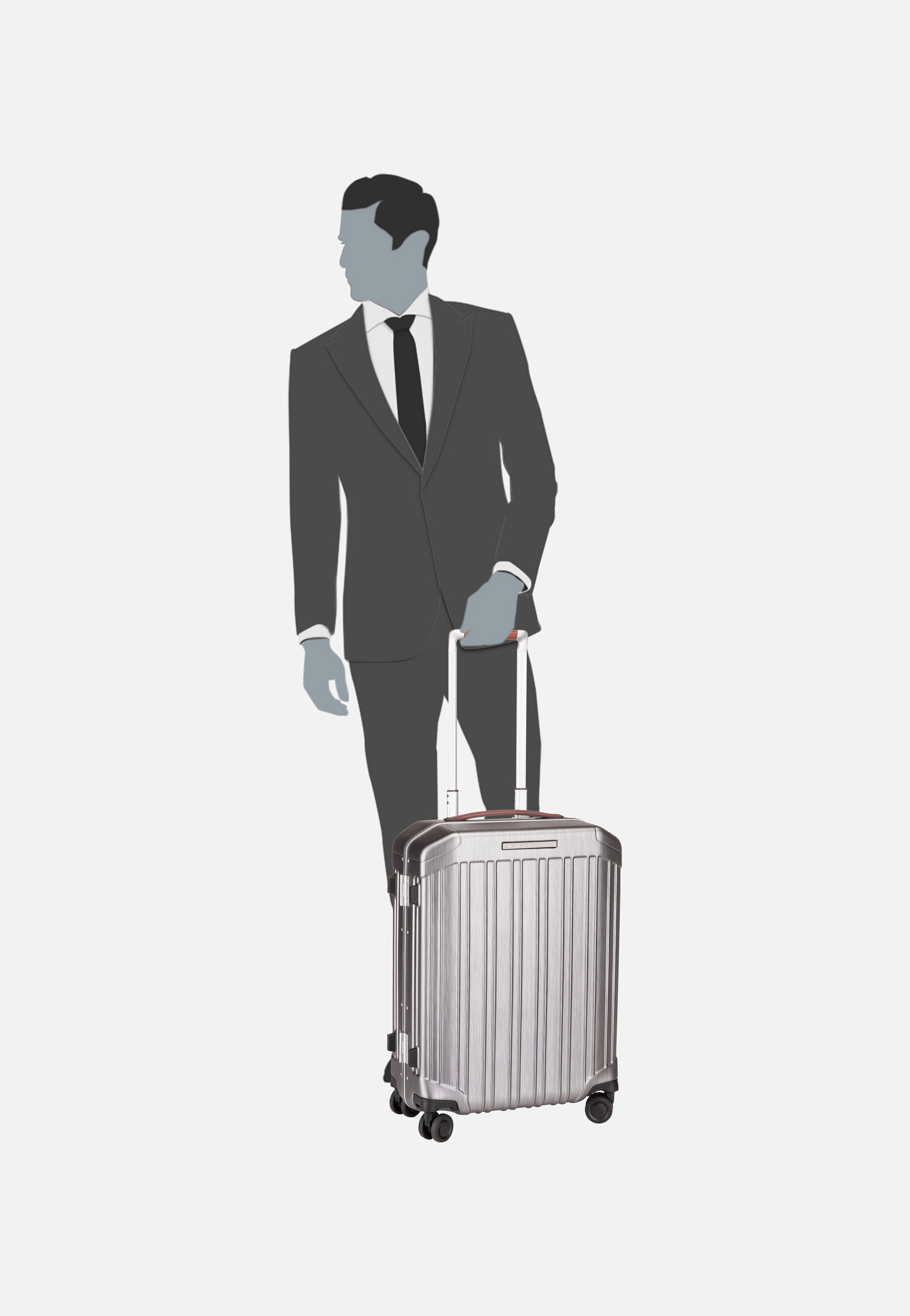 Piquadro - PQ-LM Slim Cabin Spinner 4425 Nero-Cuoio - Suitcase | Neutral-Image