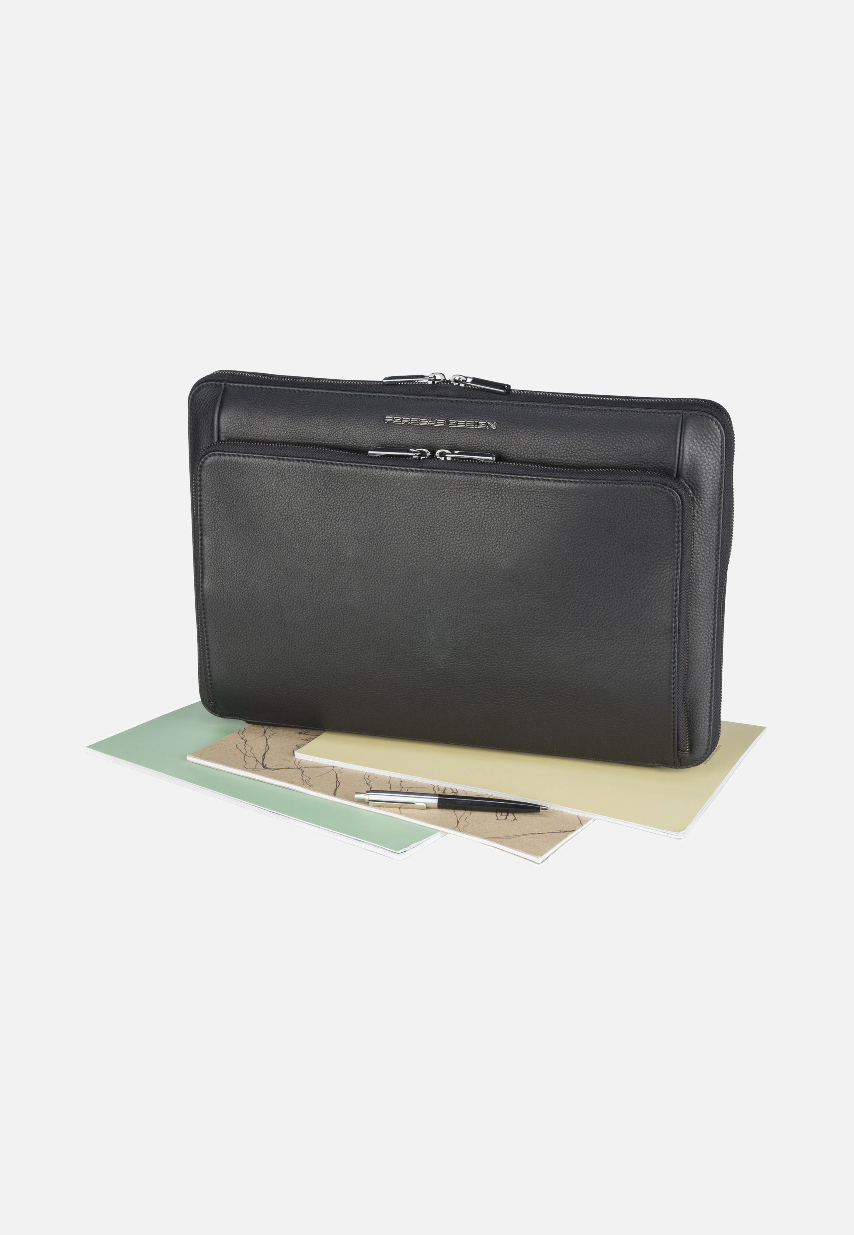 Porsche Design - Roadster Leather Notebook Sleeve 1520 Black - Laptop Sleeves | Men-Image
