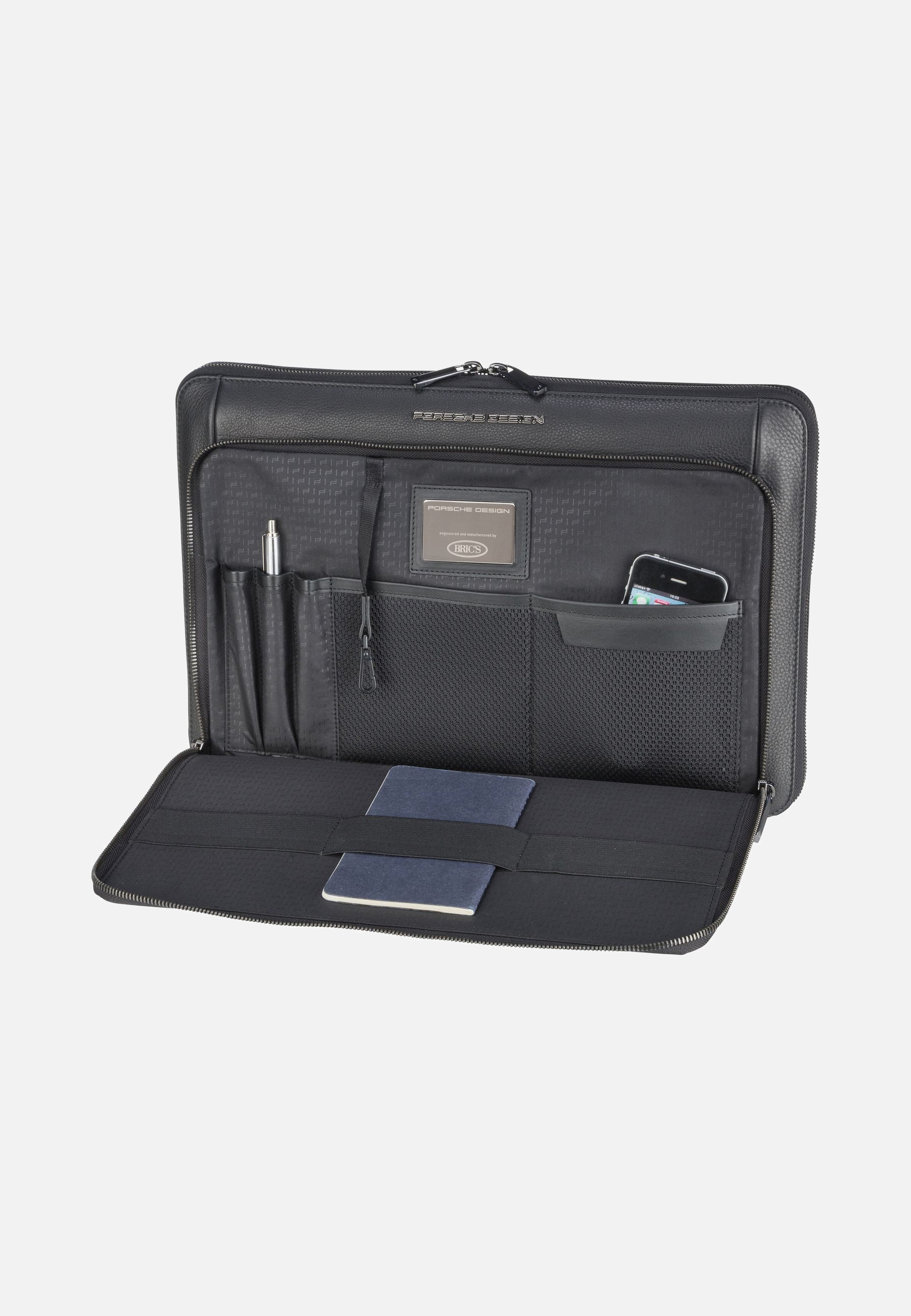 Porsche Design - Roadster Leather Notebook Sleeve 1520 Black - Laptop Sleeves | Men-Image