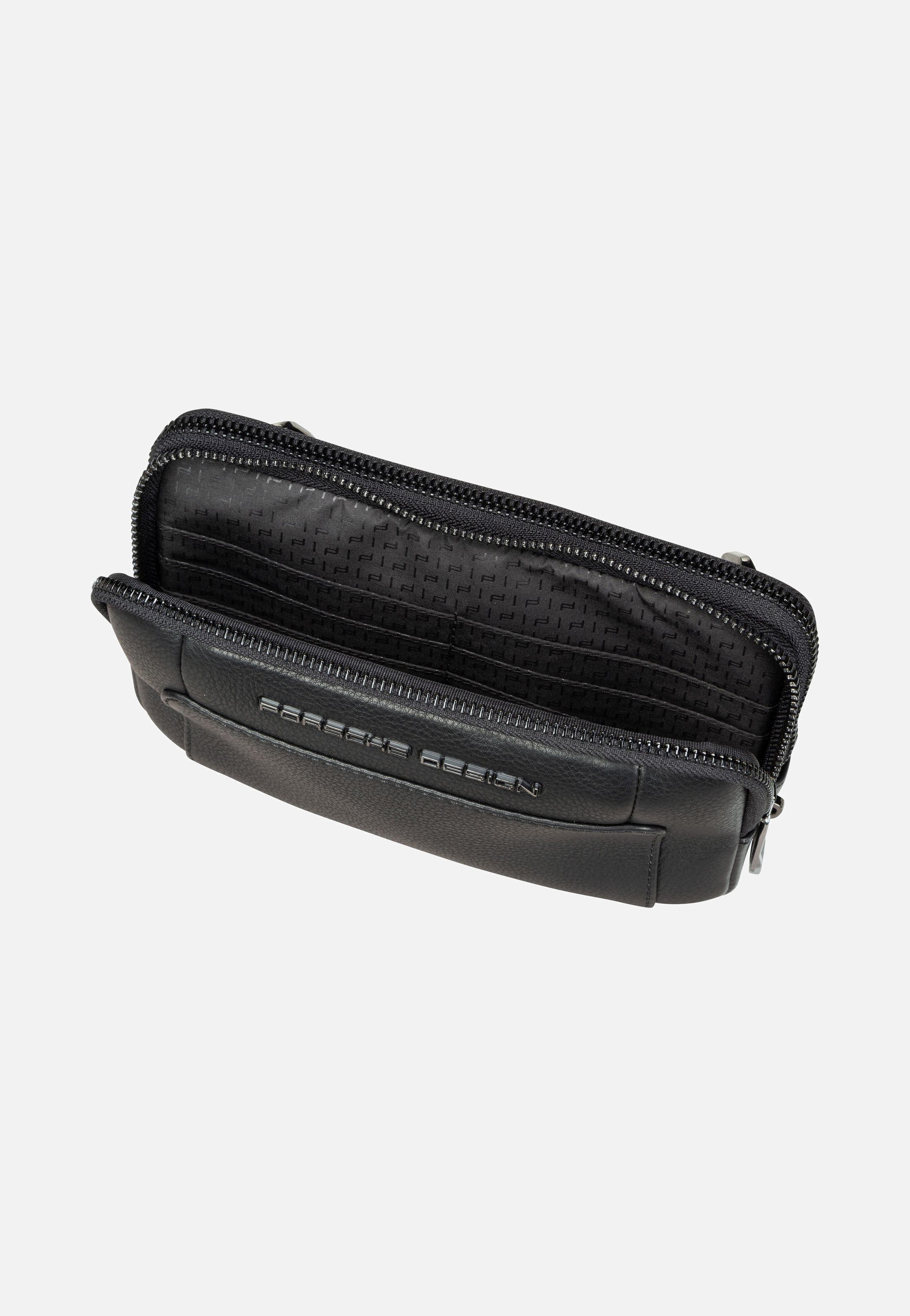 Porsche Design - Roadster Leather Travel Pouch Black - Sling Bag | Men-Image