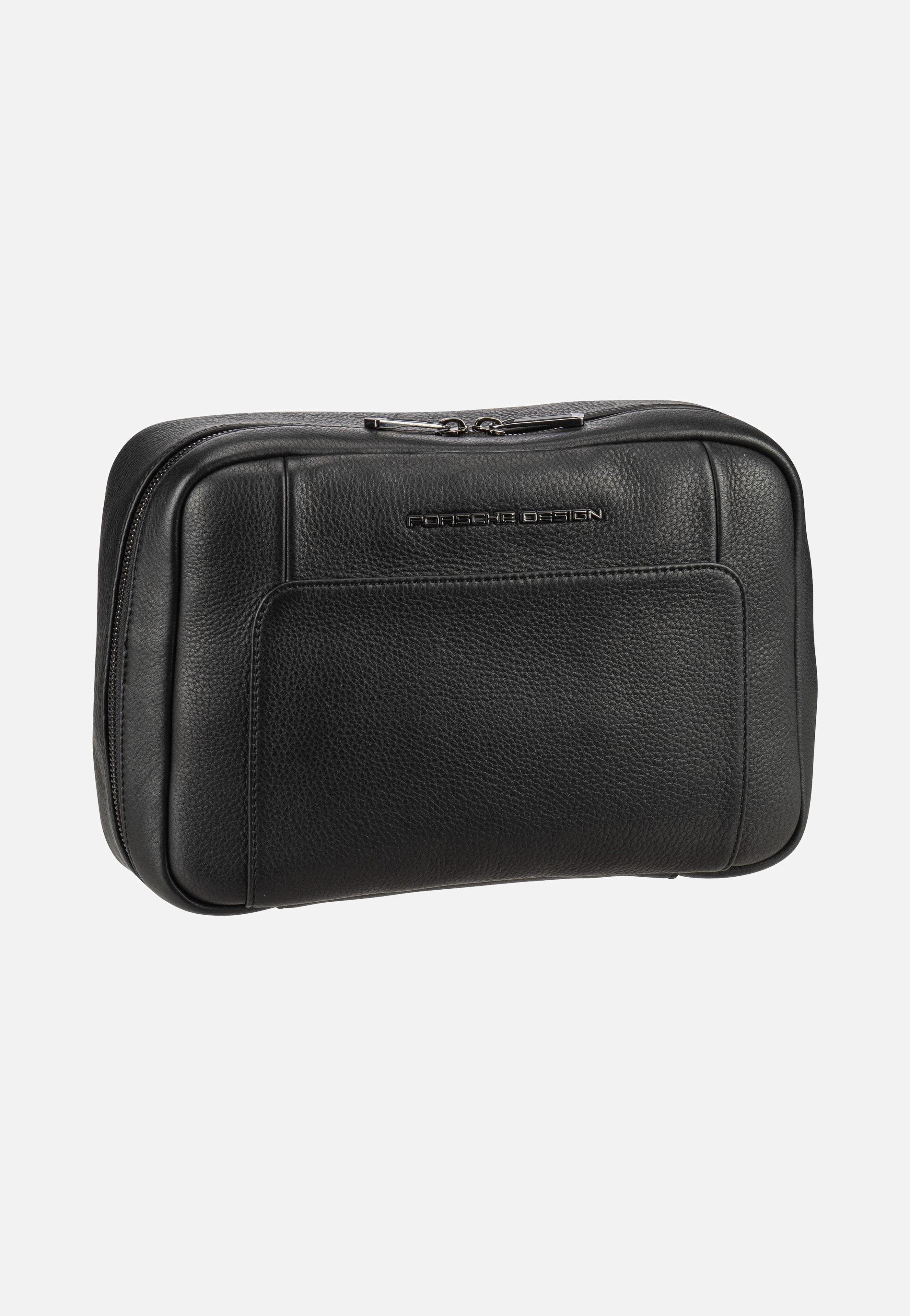 Porsche Design - Roadster Leather Washbag L Black - Toiletry Bag | Men-Image