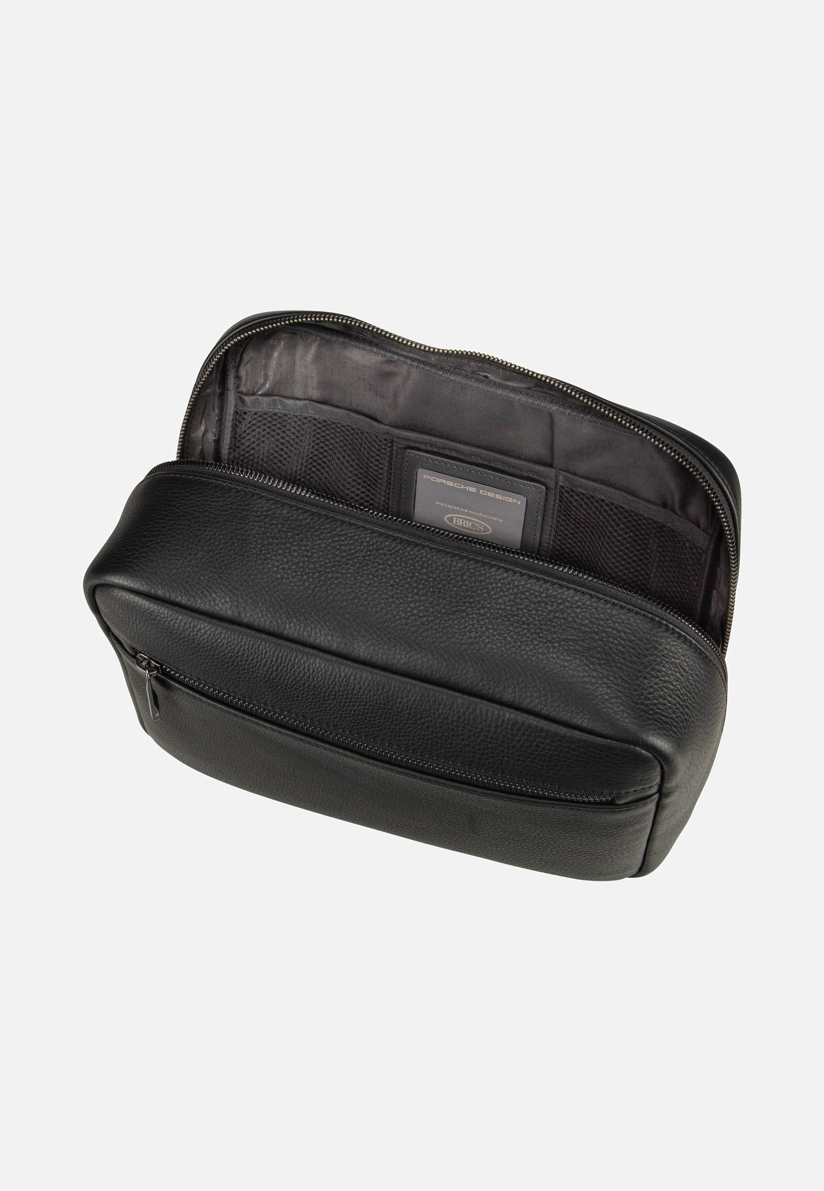 Porsche Design - Roadster Leather Washbag L Black - Toiletry Bag | Men-Image