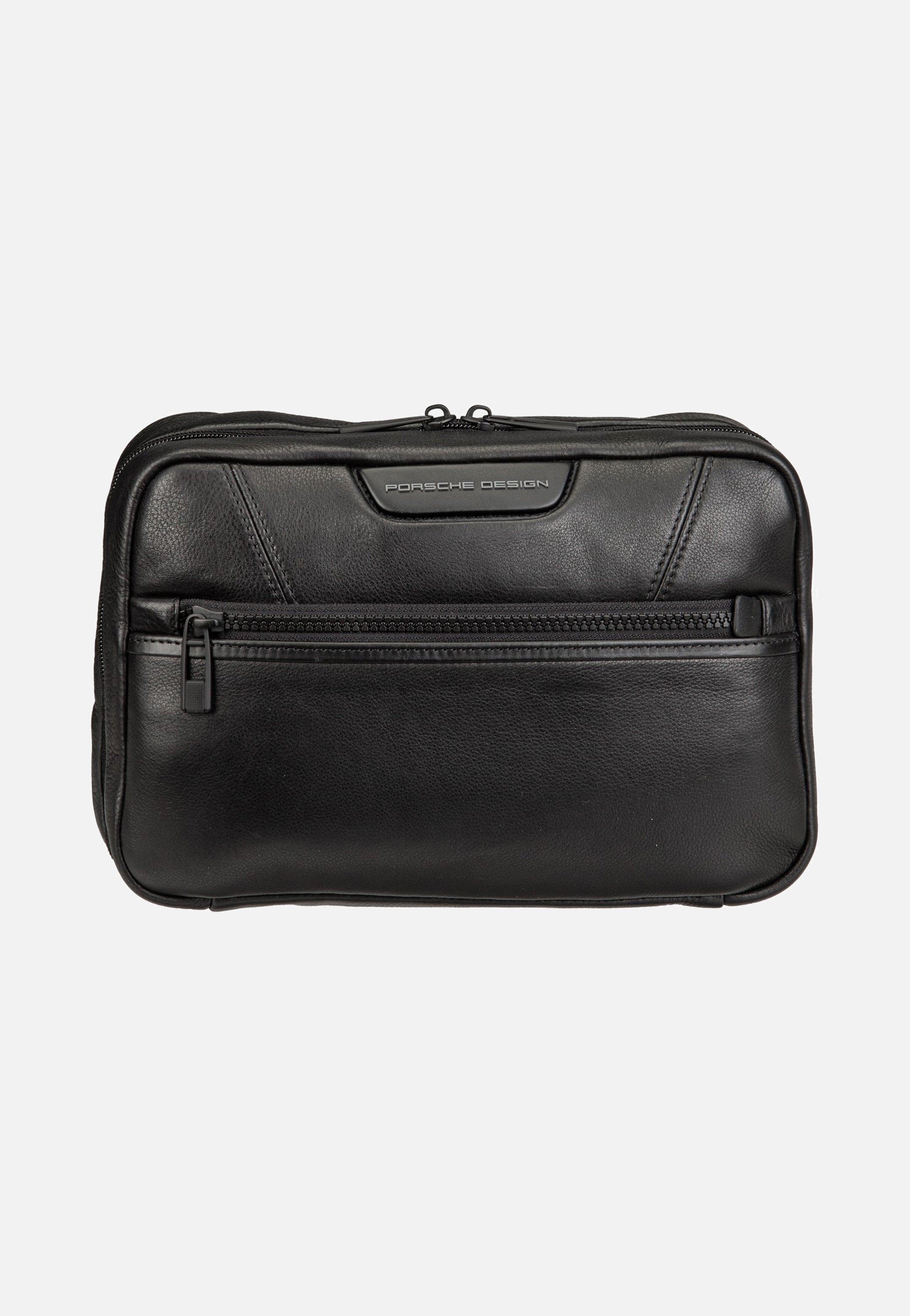 Porsche Design - Roadster Leather Evo Washbag Black - Toiletry Bag | Men-Image