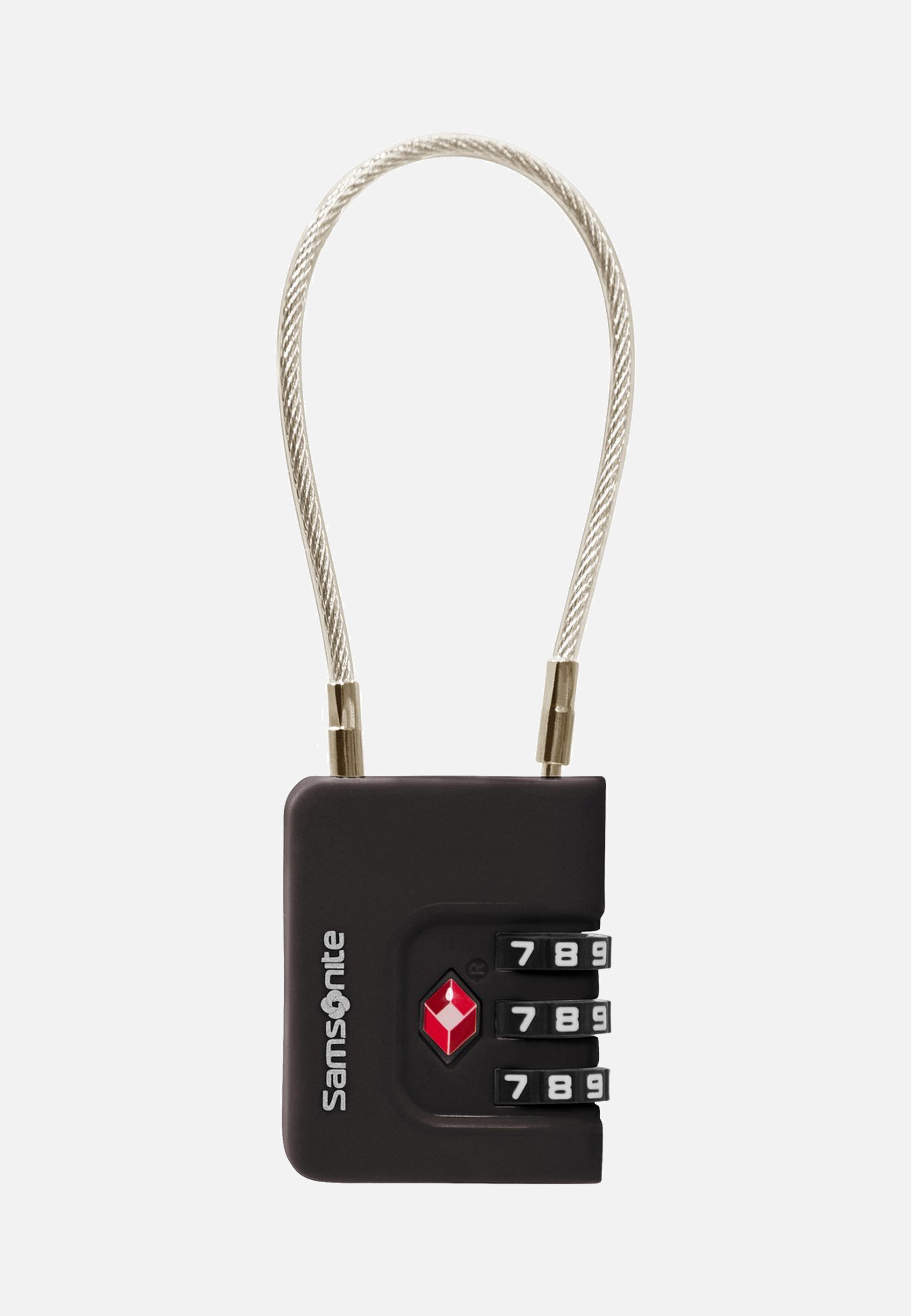 Samsonite Cablelock 3 Dial TSA Black Lock-Onesize