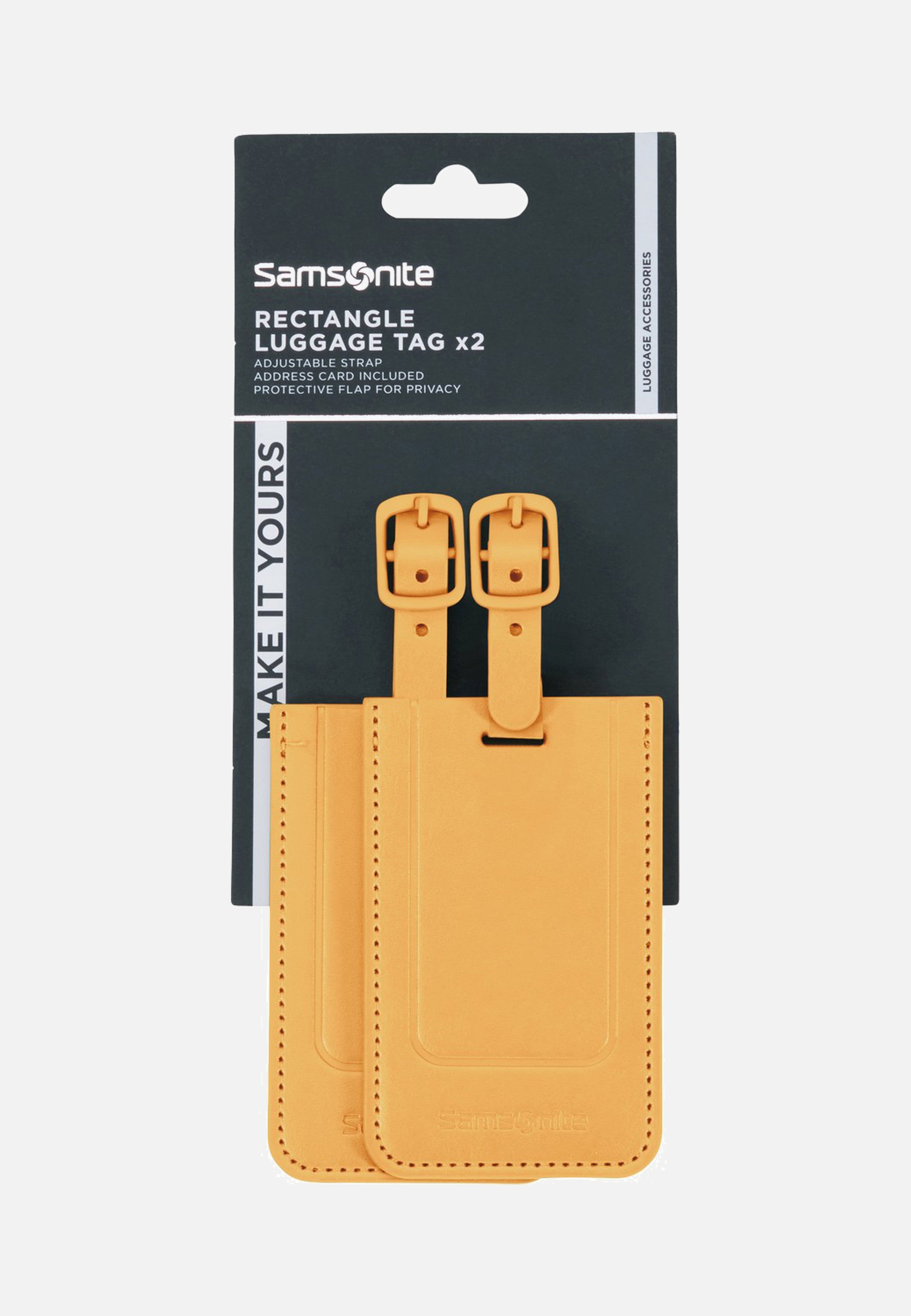 Samsonite Rectangle Luggage Tag Pack Of 2 Yellow Luggage Tag