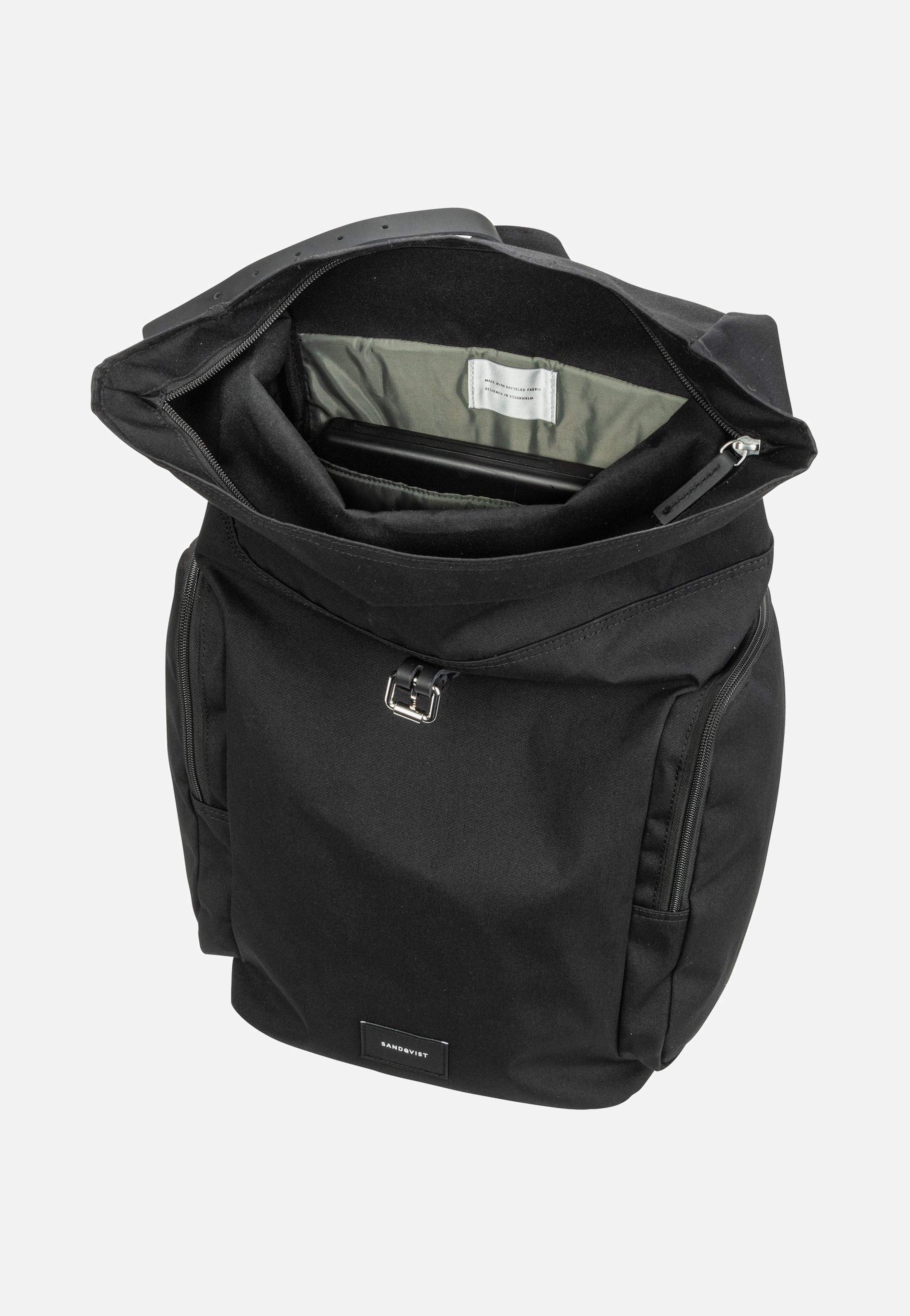 Sandqvist Axel Black Rolltop Rucksack