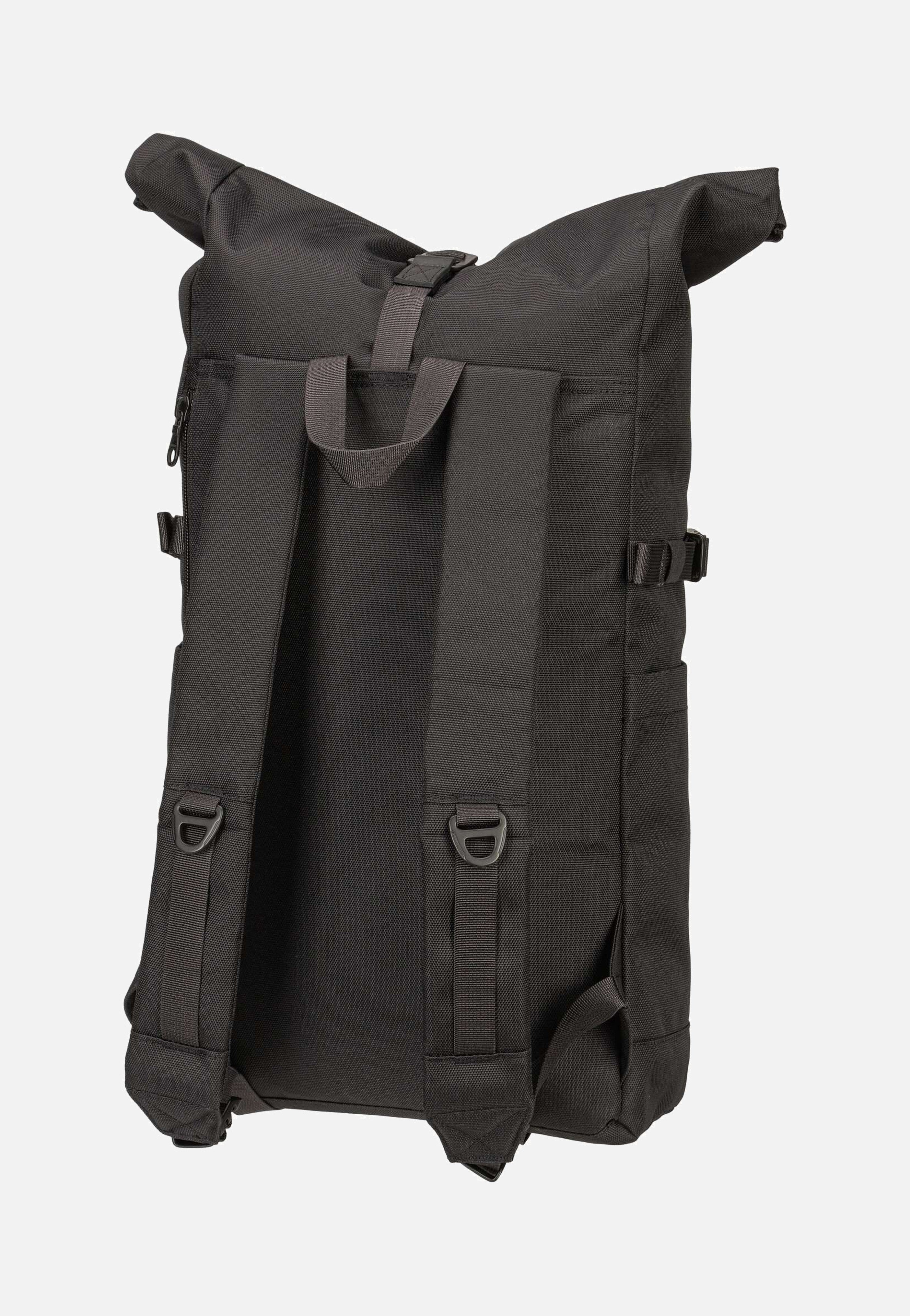 Sandqvist - Icon BP M Black/Black Leather - Rolltop Backpack | Neutral-Image