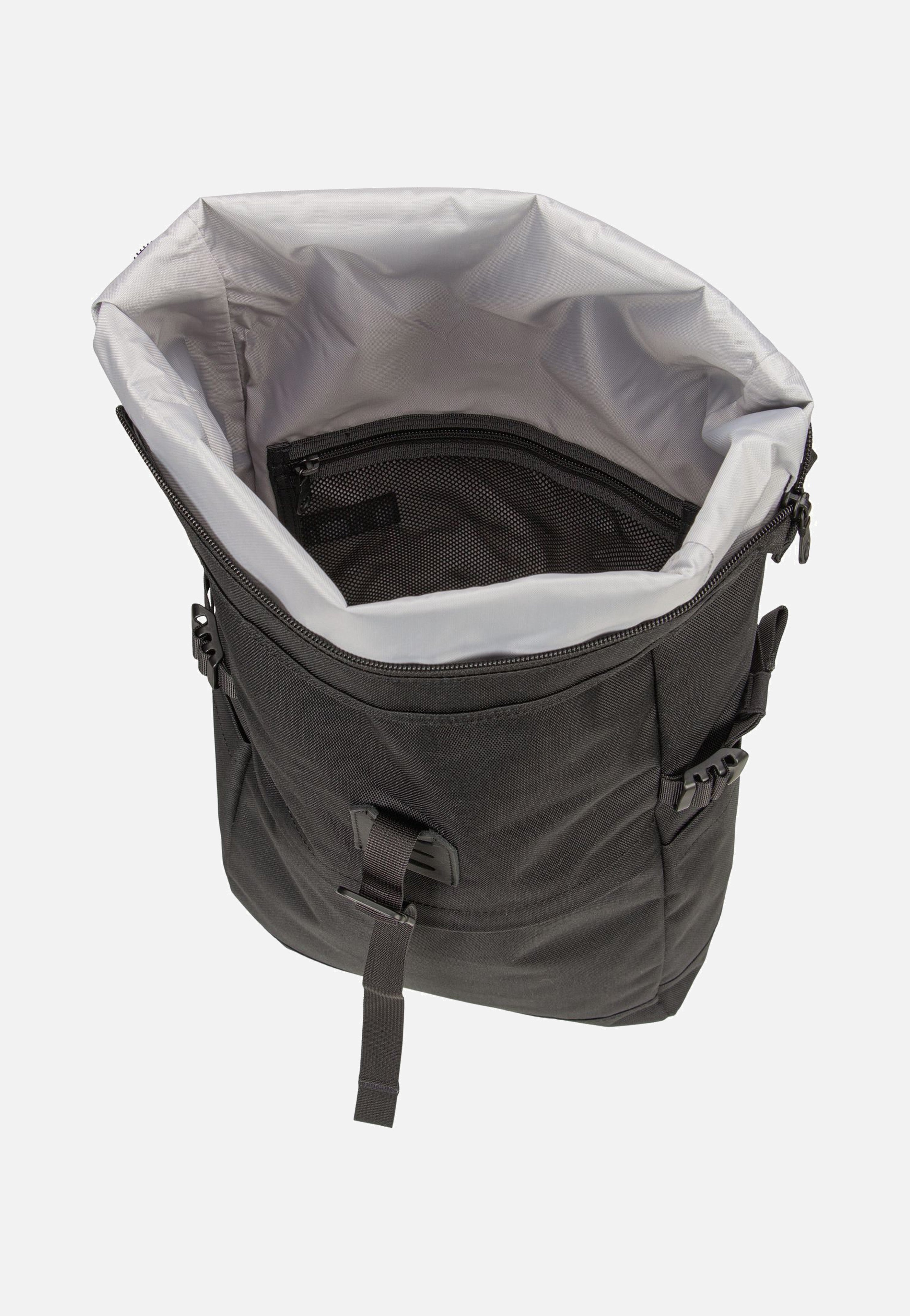 Sandqvist - Icon BP M Black/Black Leather - Rolltop Backpack | Neutral-Image