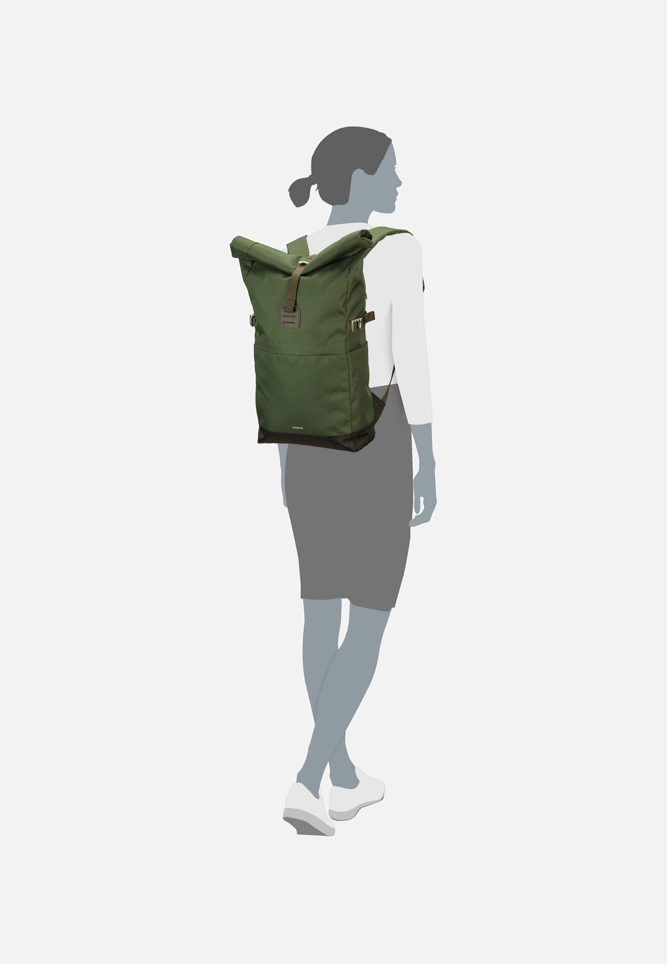 Sandqvist - Icon Rolltop BP M Dawn Green - Rolltop Backpack | Neutral-Image