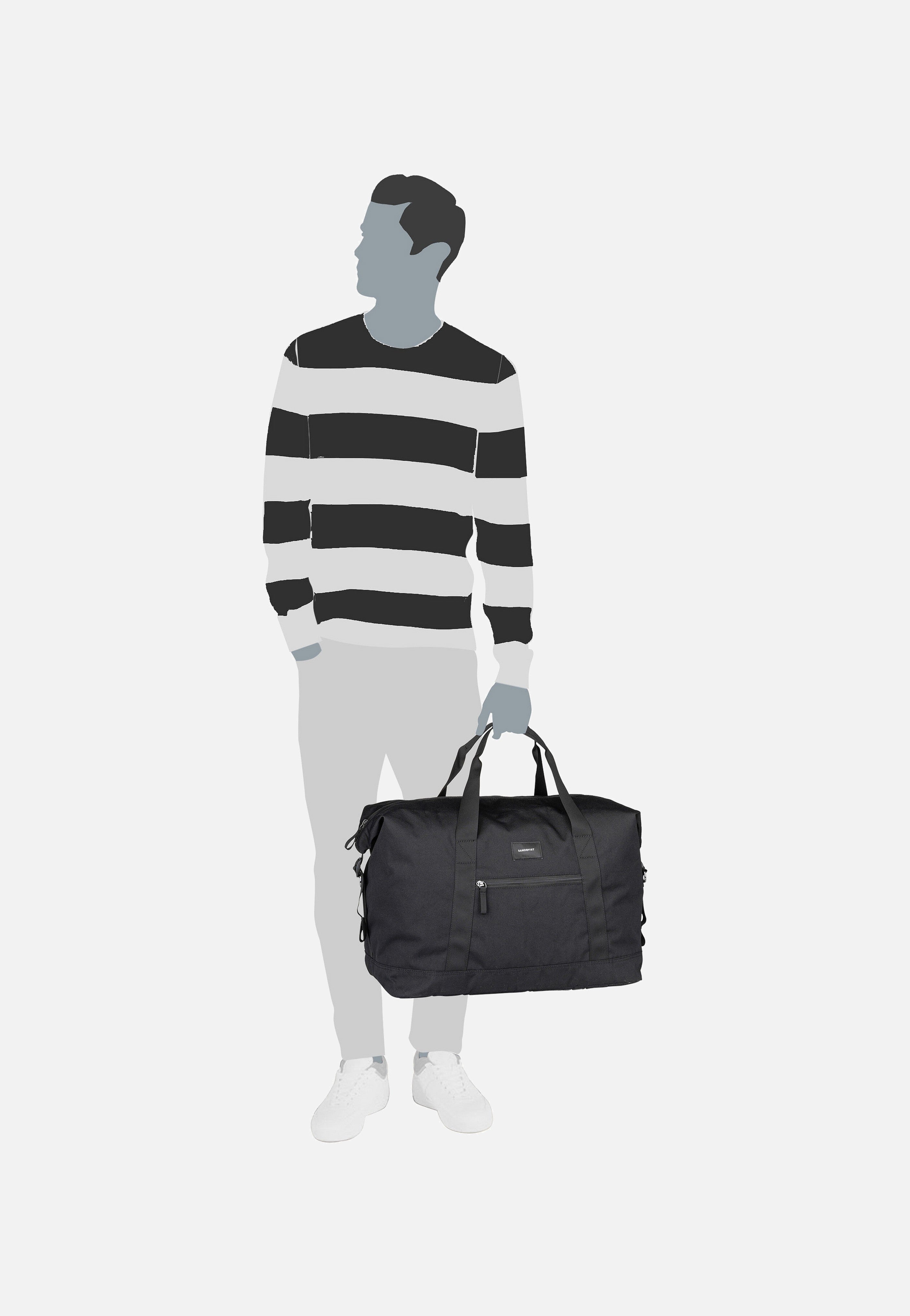 Sandqvist - Sture Black/Black Webbing - Weekender | Neutral-Image