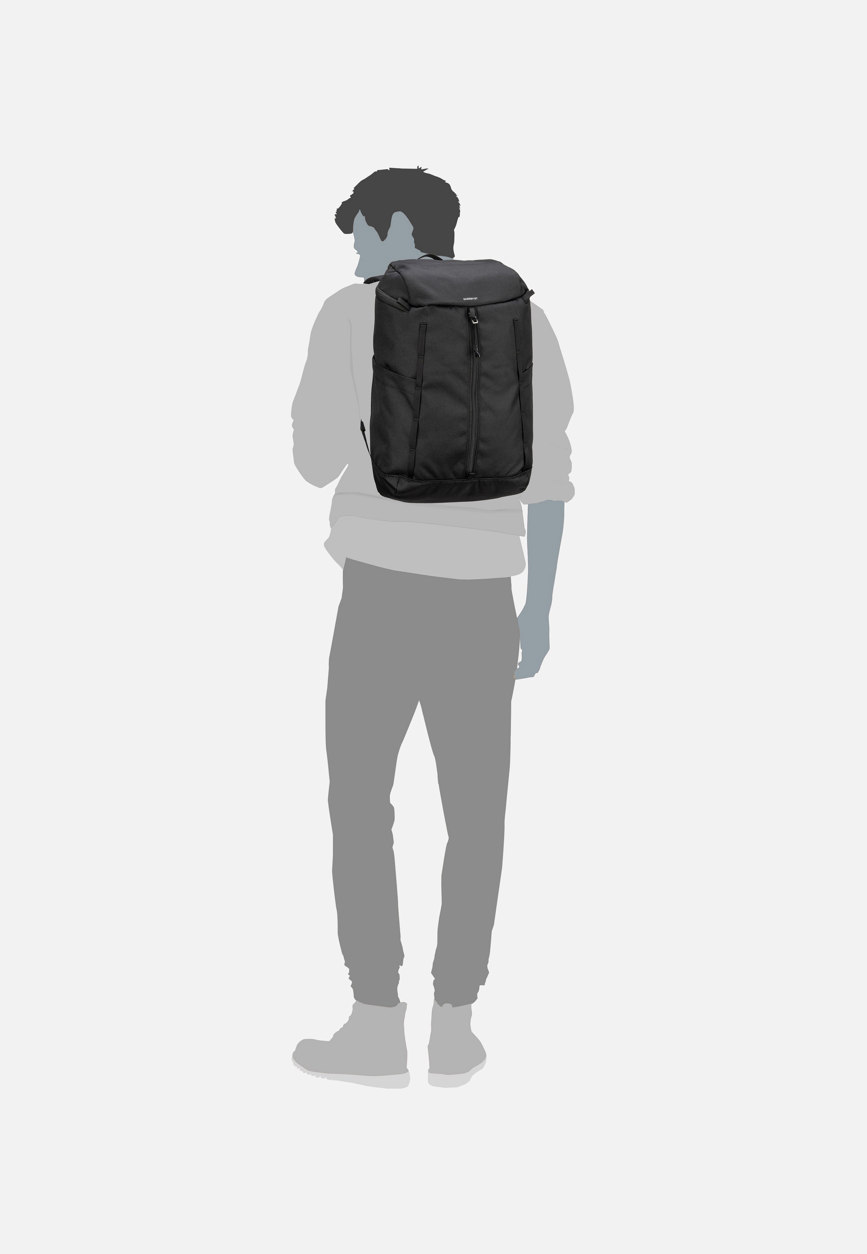Sandqvist - Sune Black/Black Webbing - Backpack | Neutral-Image