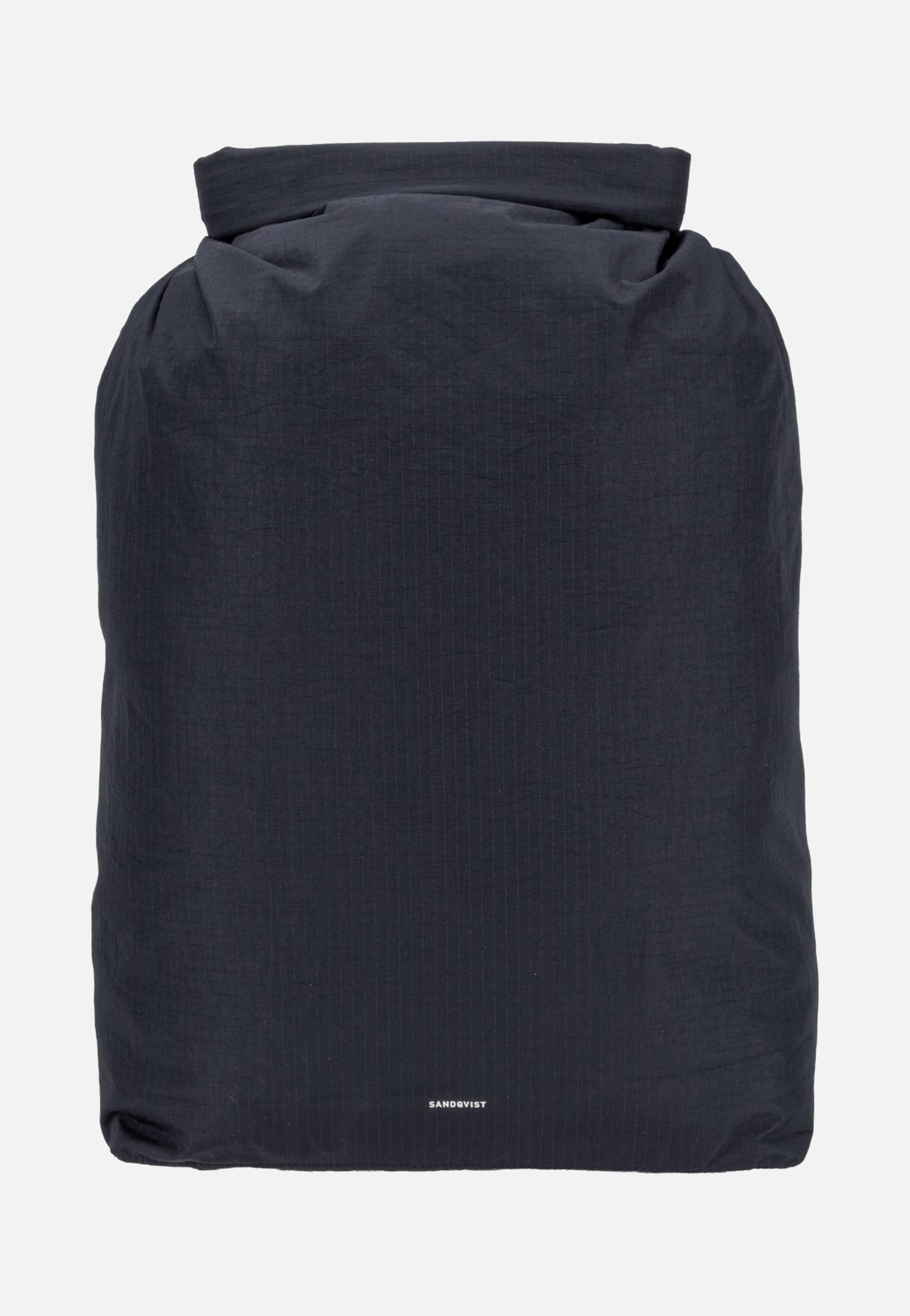 Sandqvist Grid Rolltop 14" Black Rolltop Rucksack