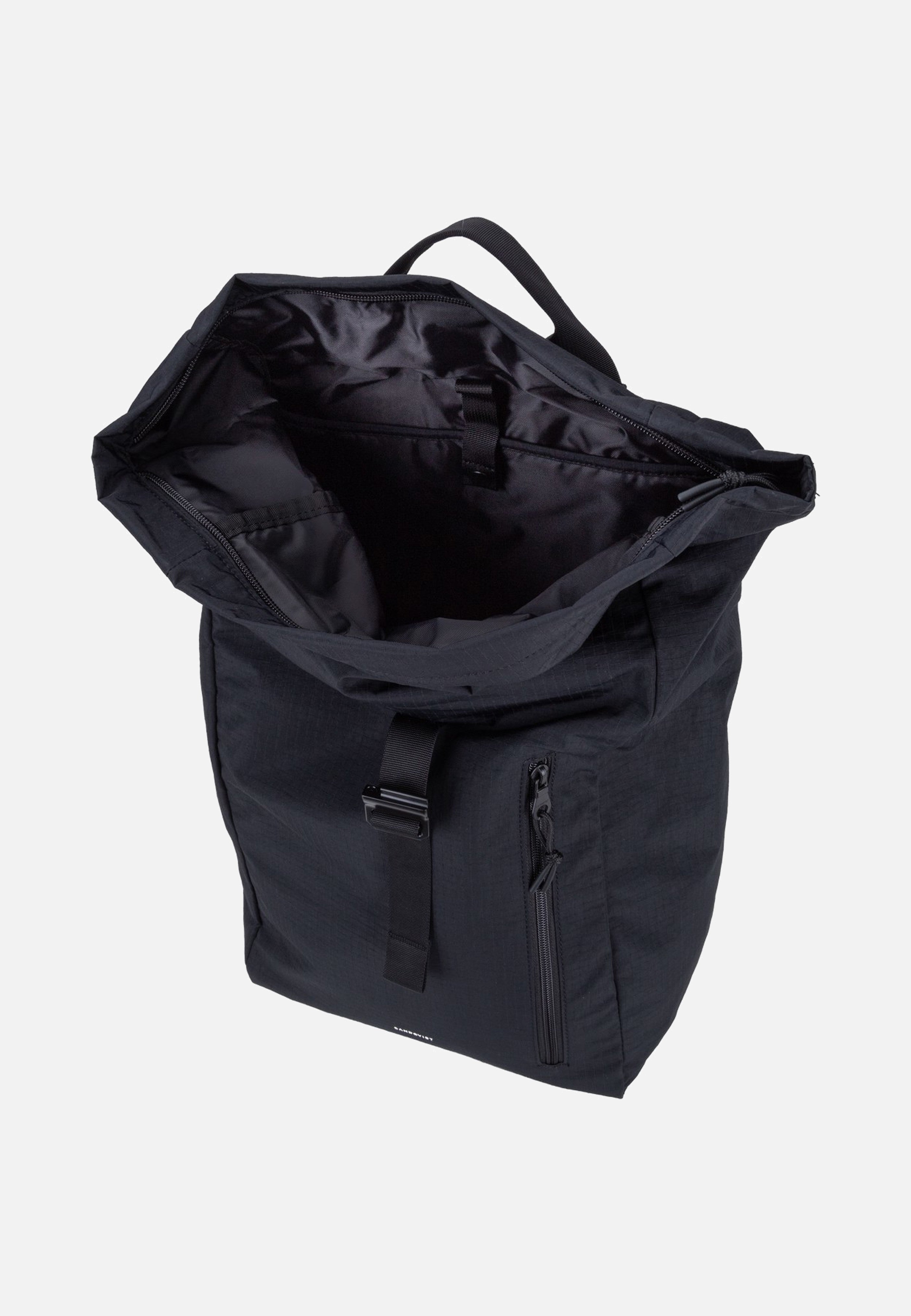 Sandqvist Grid Rolltop 16' Black Rolltop Rucksack