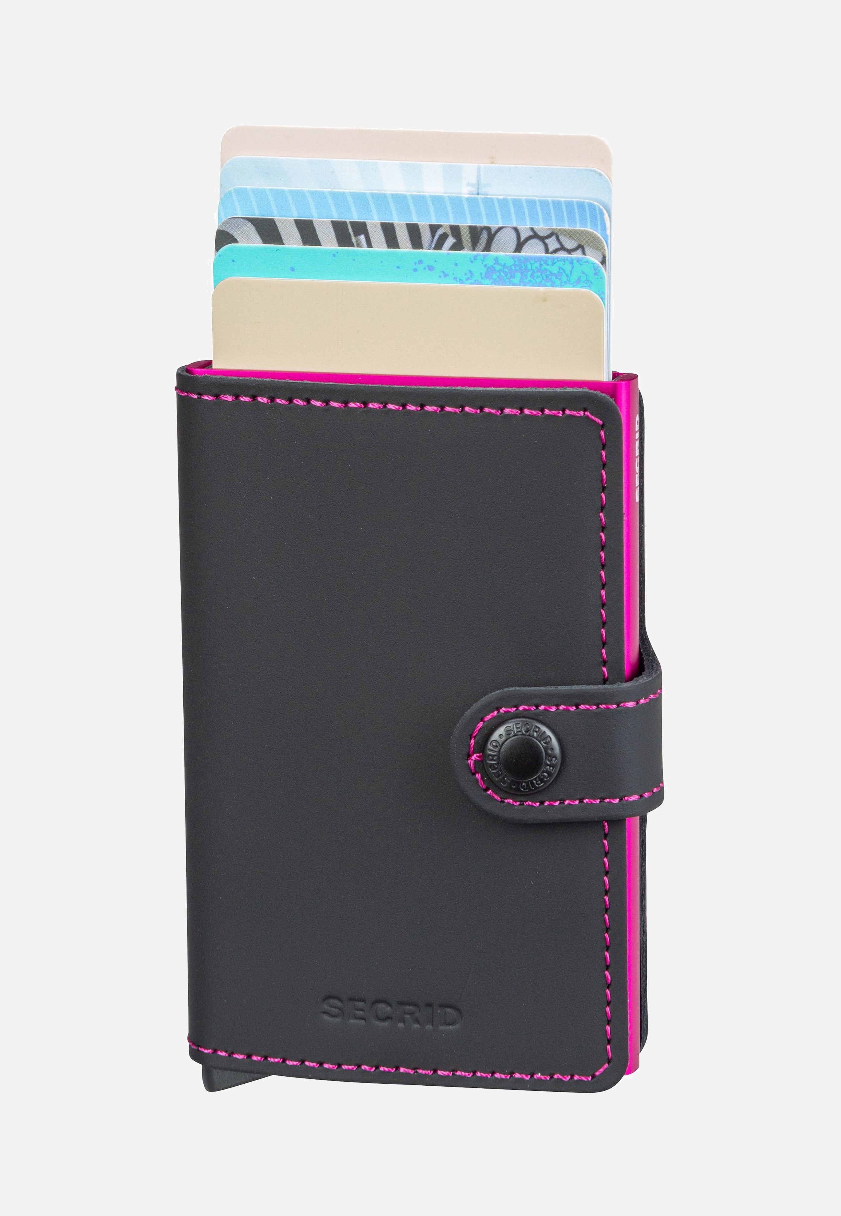 Secrid Miniwallet Matte Black-Fuchsia Portemonnaie