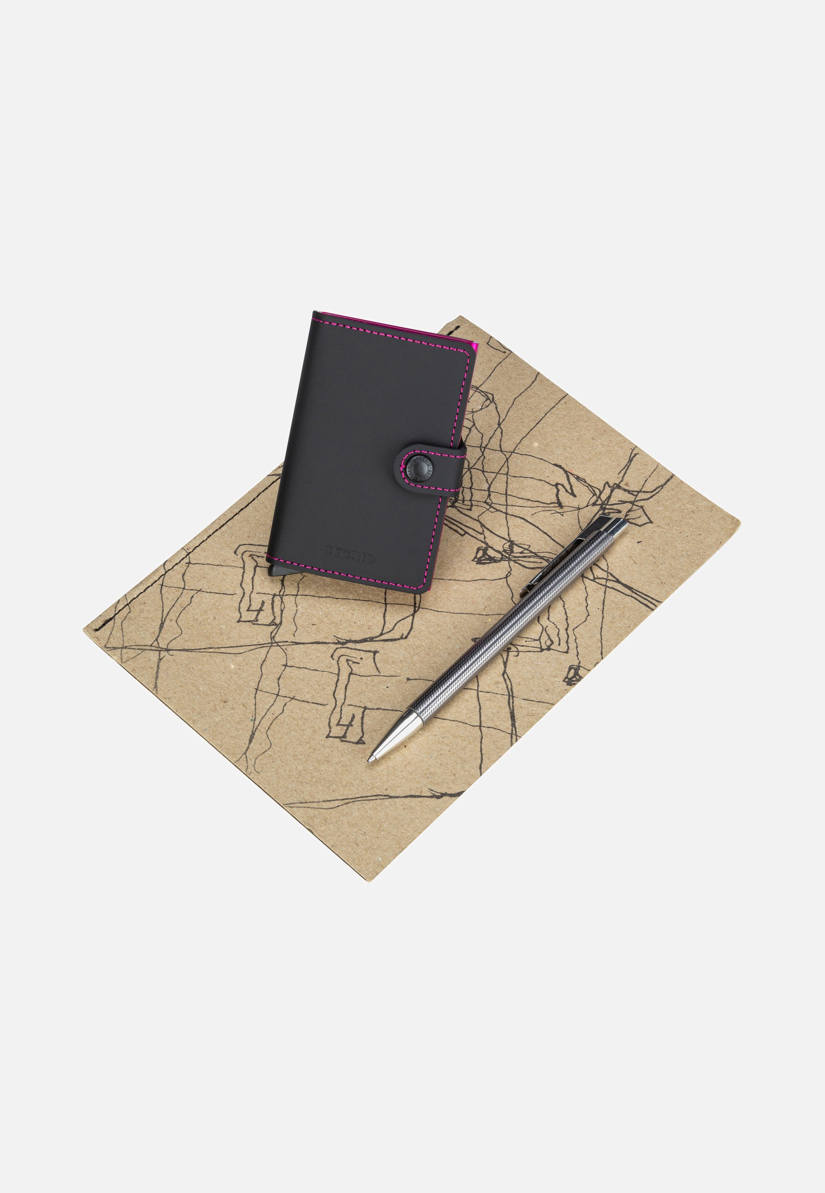 Secrid Miniwallet Matte Black-Fuchsia Portemonnaie
