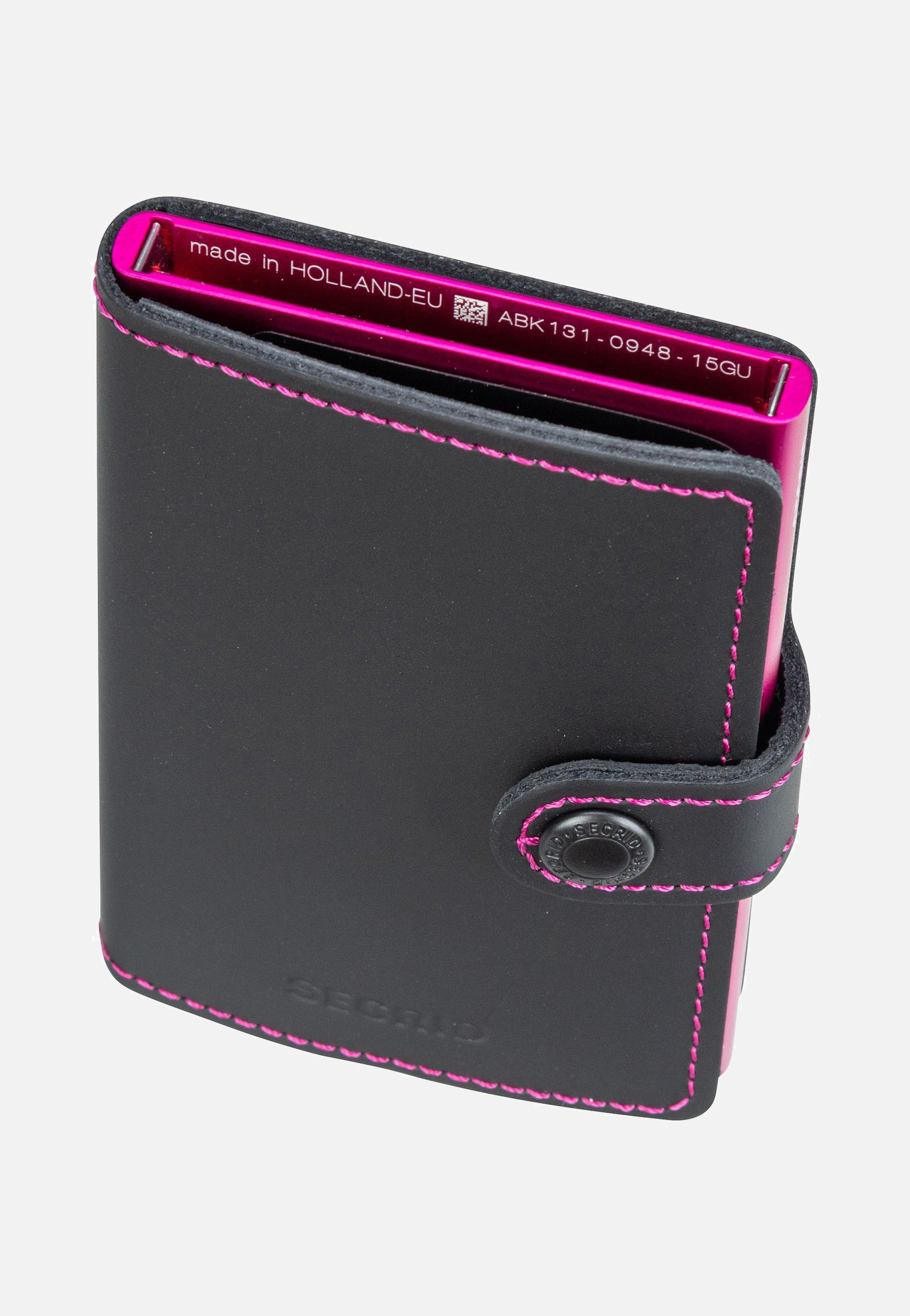 Secrid Miniwallet Matte Black-Fuchsia Portemonnaie