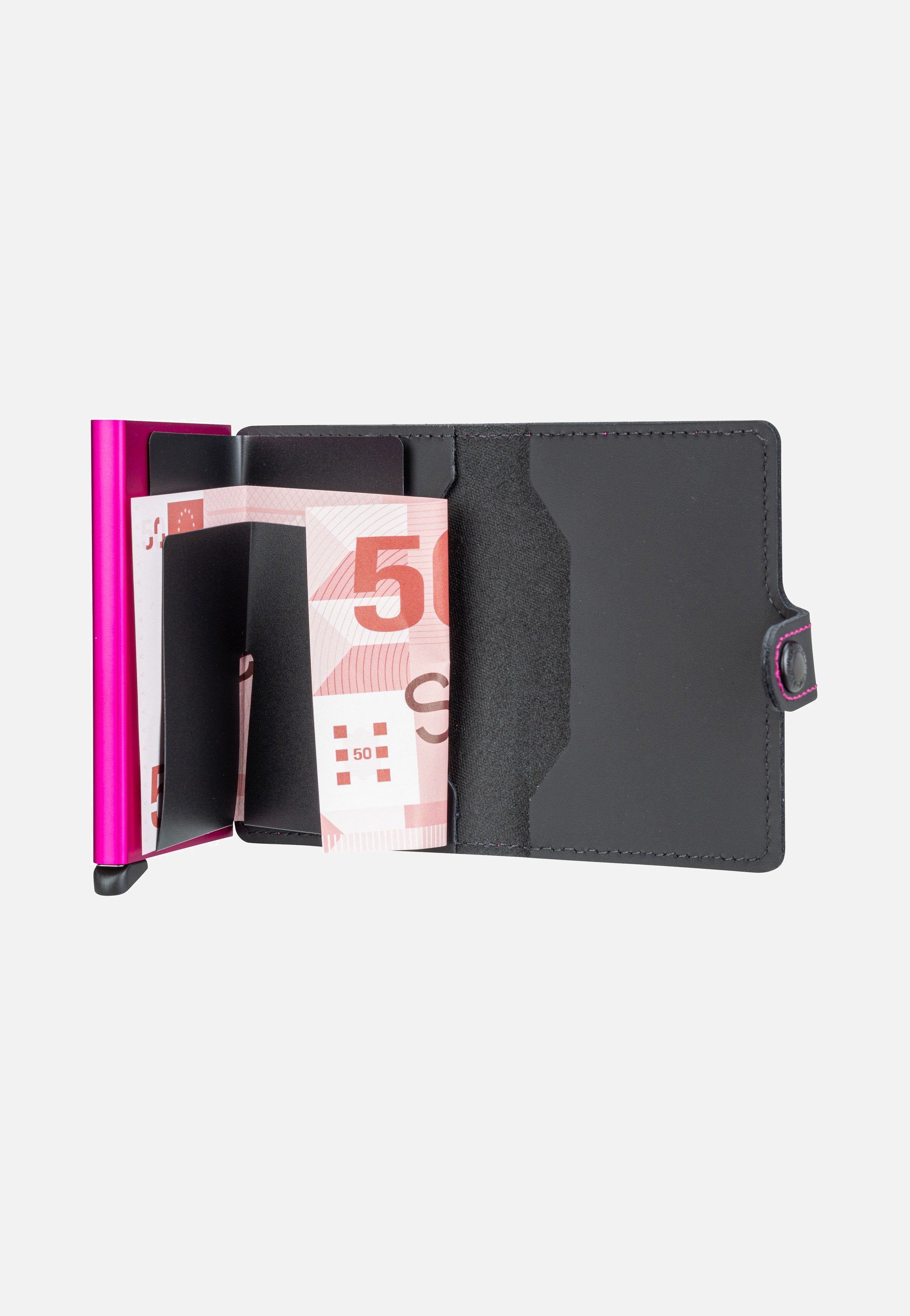 Secrid Miniwallet Matte Black-Fuchsia Portemonnaie