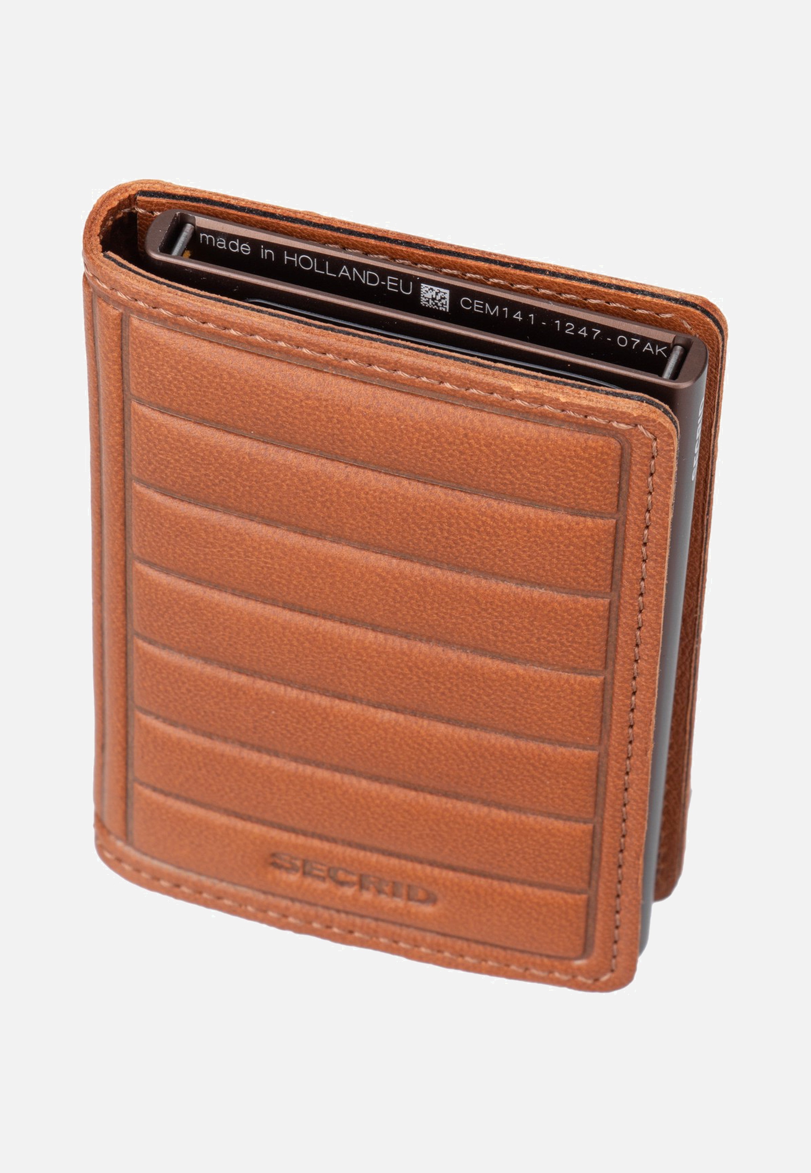 Secrid Slimwallet Emboss Lines Cognac+ Portemonnaie