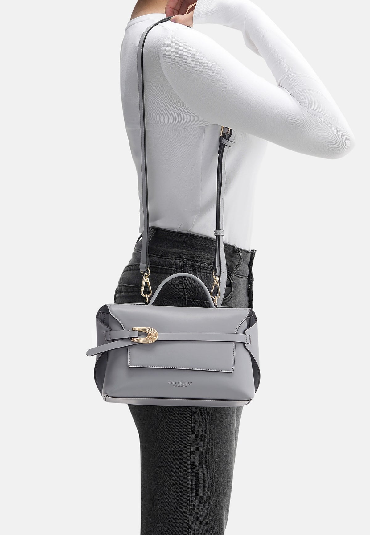 Seidenfelt Joensuu Handbag Light Grey Henkeltasche