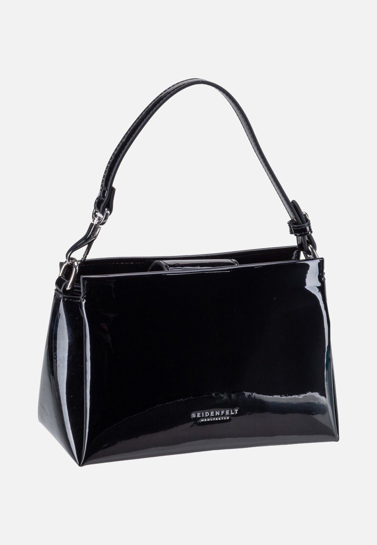 Seidenfelt Mariehamn Patent Black Abendtasche