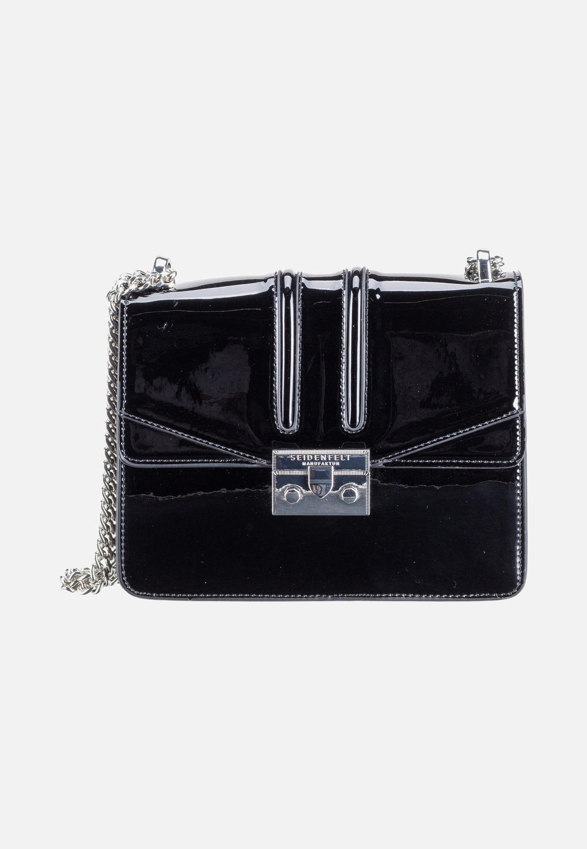 Seidenfelt Roros Mirror Patent Black Abendtasche