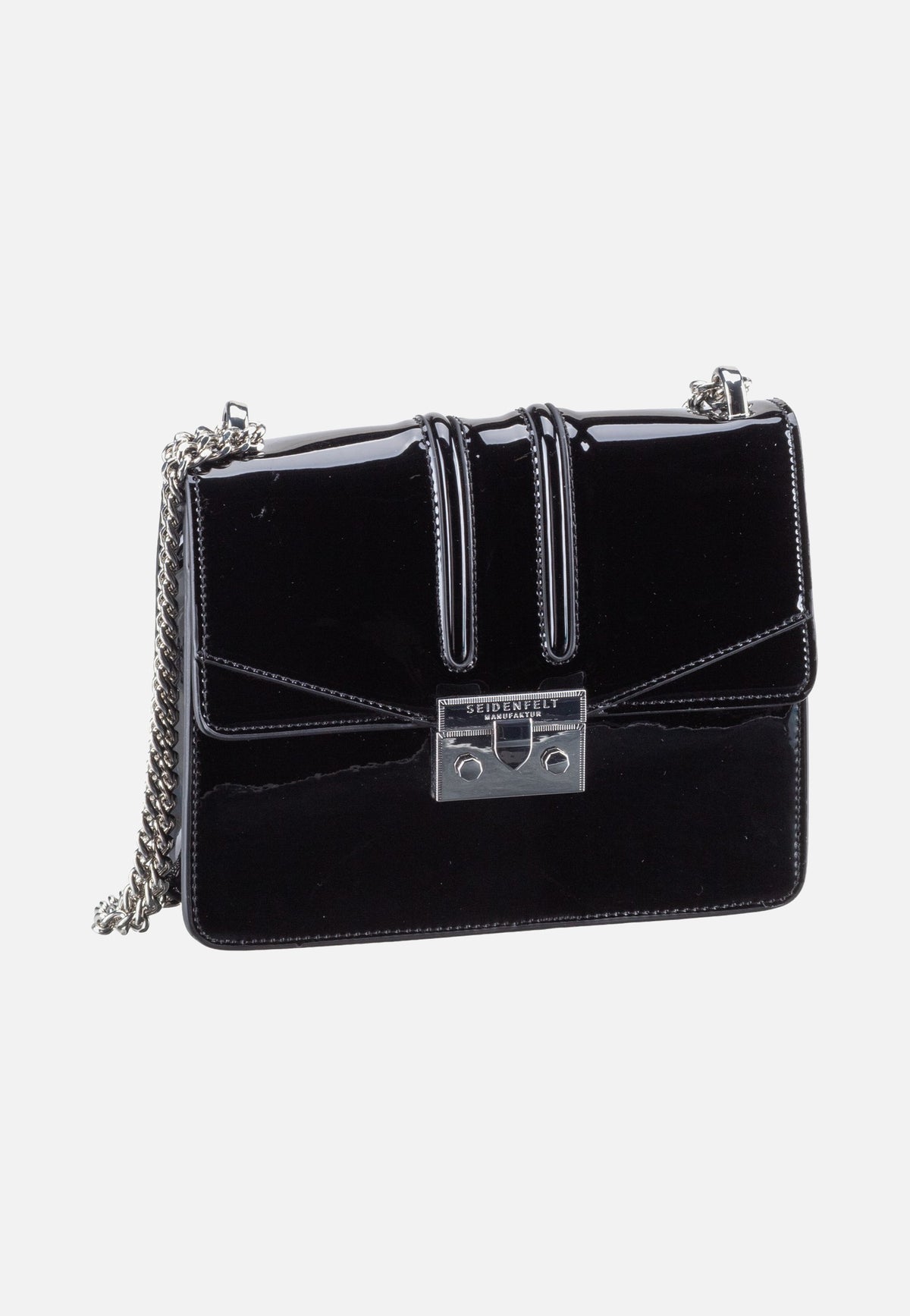 Seidenfelt Roros Mirror Patent Black Abendtasche
