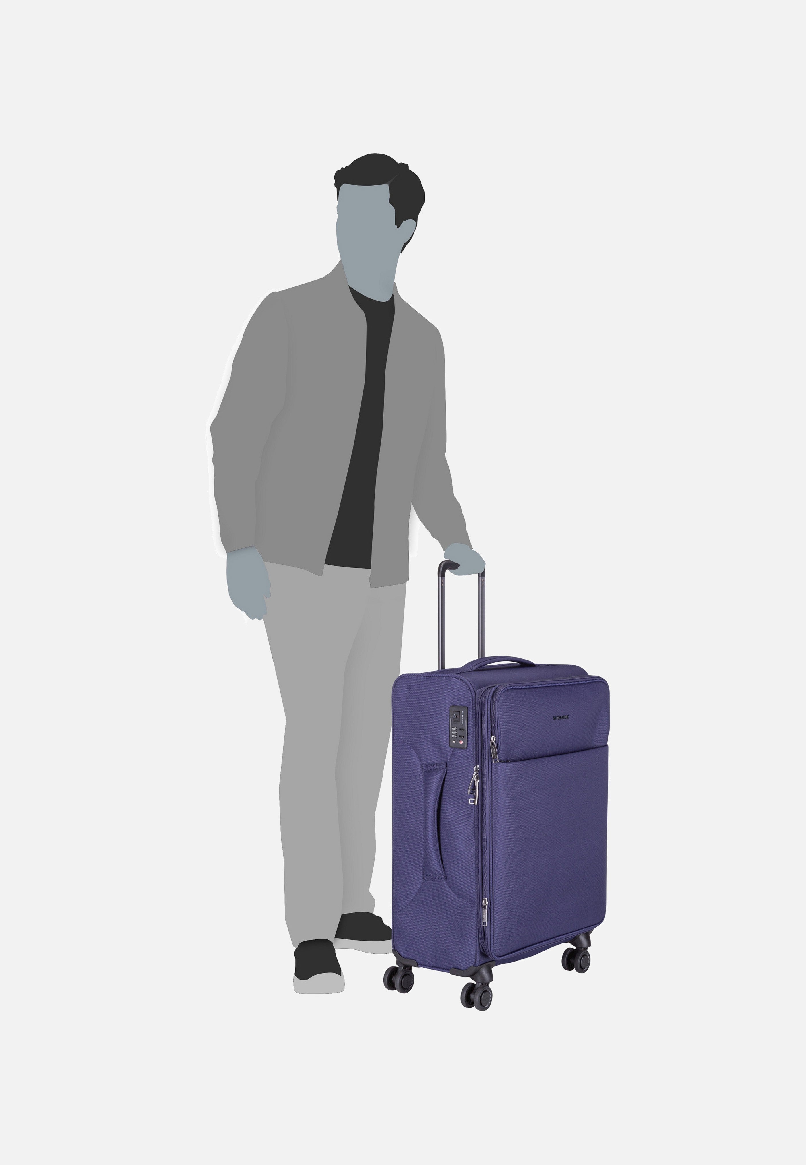 Stratic - Stratic Light+ Trolley M Dark Blue - Suitcase | Neutral-Image